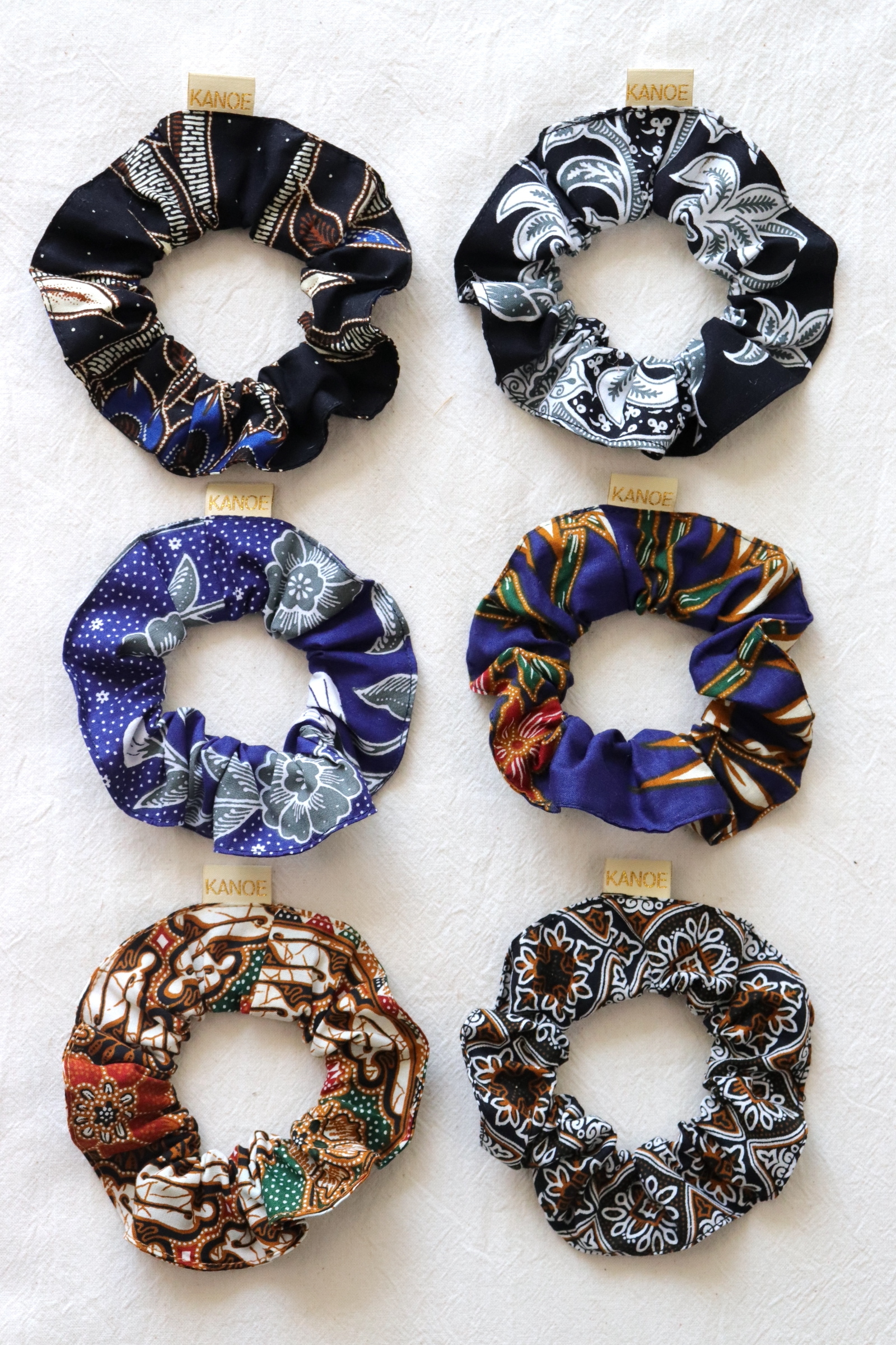 Batik Scrunchies [Set of 6] - Tiramisu