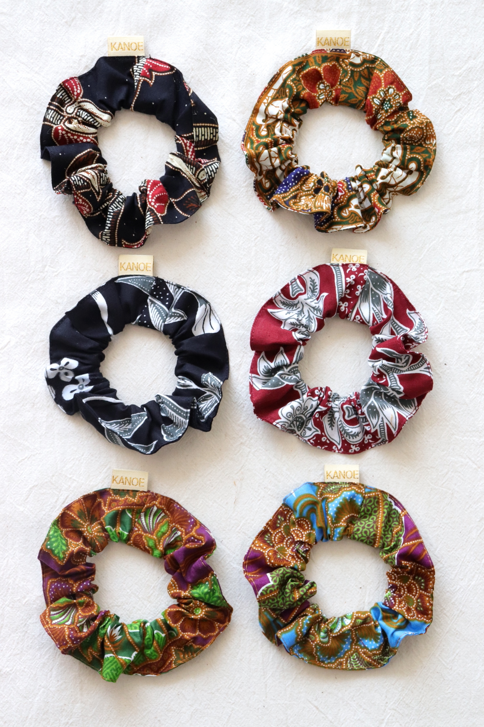 Batik Scrunchies [Set of 6] - Cookies Cream