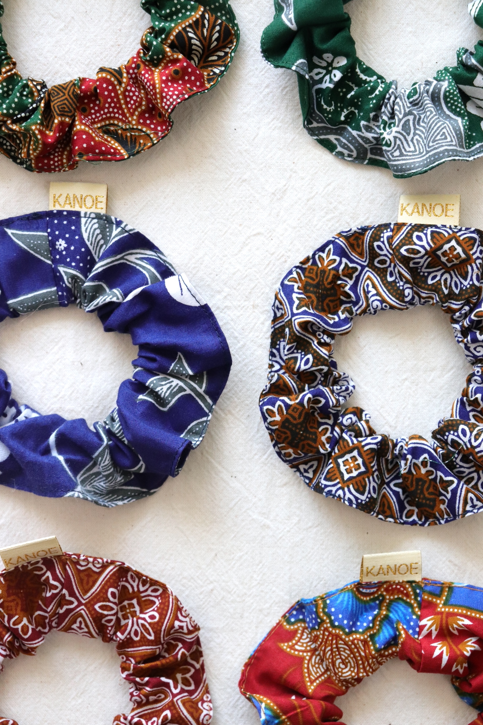 Batik Scrunchies [Set of 6] - Blackberry Mascarpone 