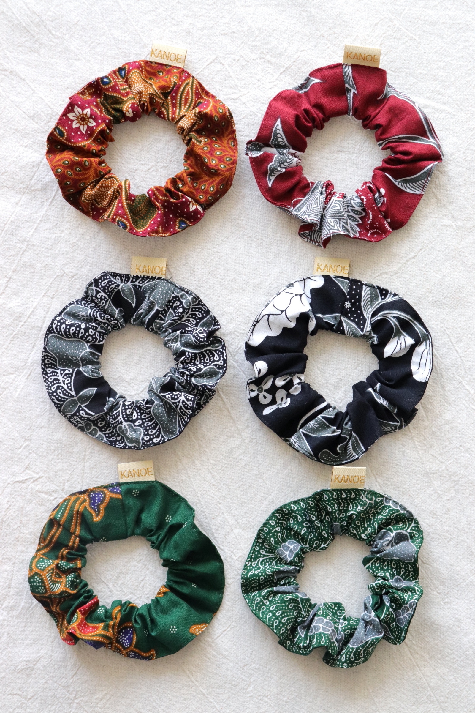 Batik Scrunchies [Set of 6] - Pain Au Raisin