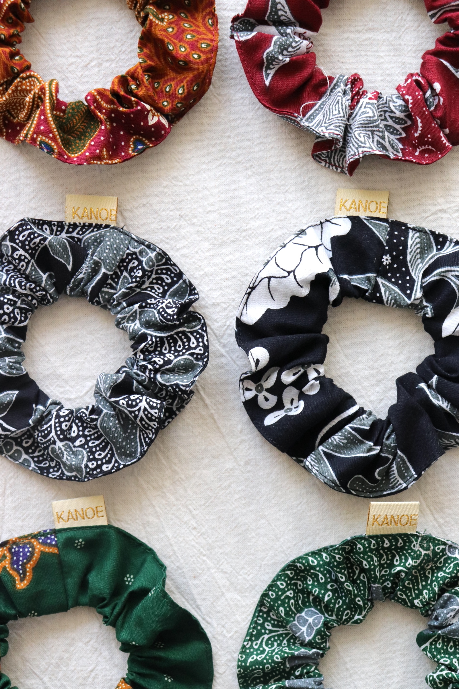 Batik Scrunchies [Set of 6] - Pain Au Raisin