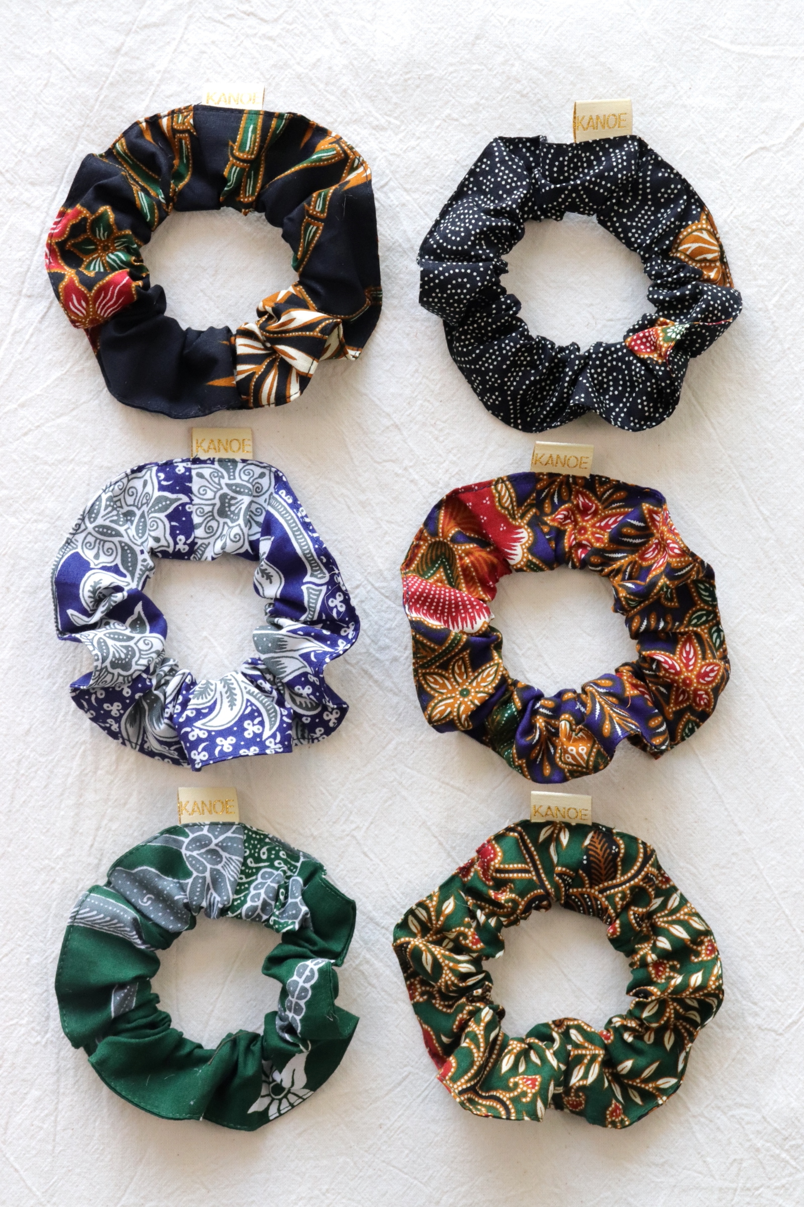 Batik Scrunchies [Set of 6] - French Chocolate