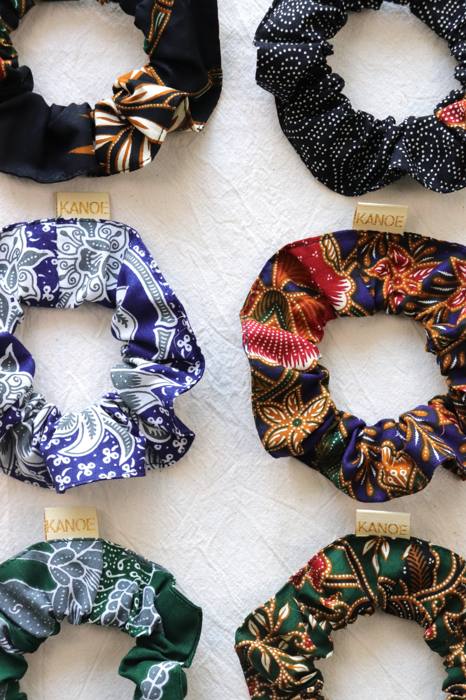Batik Scrunchies [Set of 6] - French Chocolate