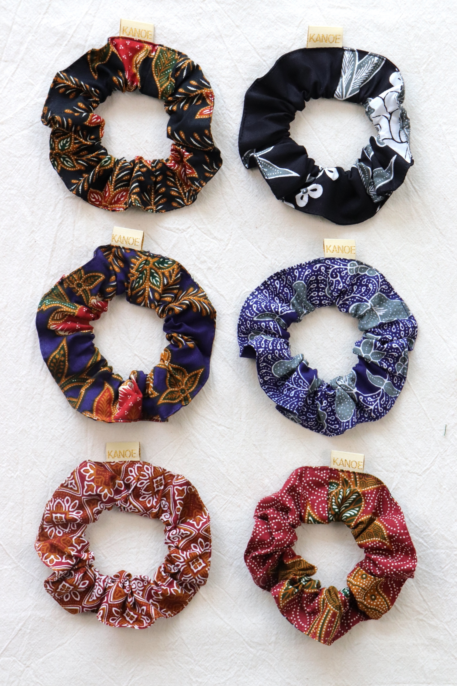 Batik Scrunchies [Set of 6] - Toasted Coconut