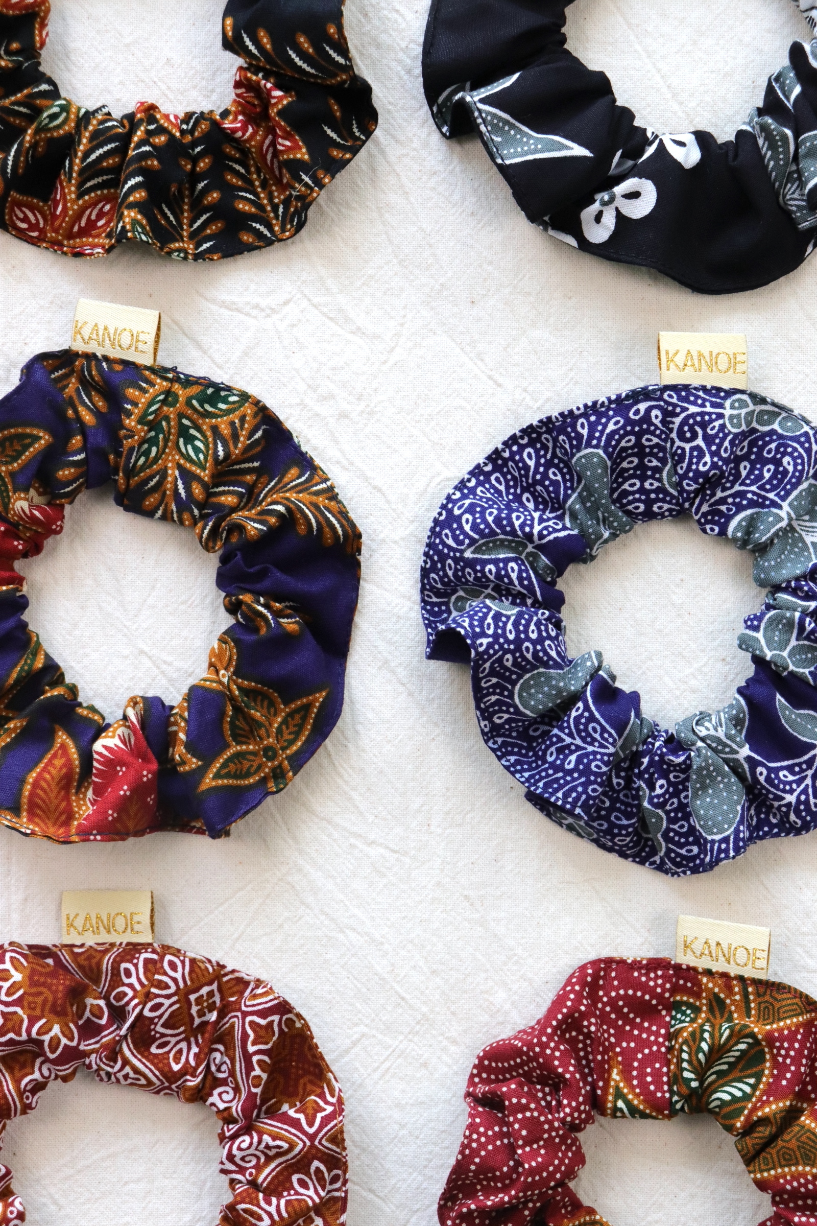 Batik Scrunchies [Set of 6] - Toasted Coconut