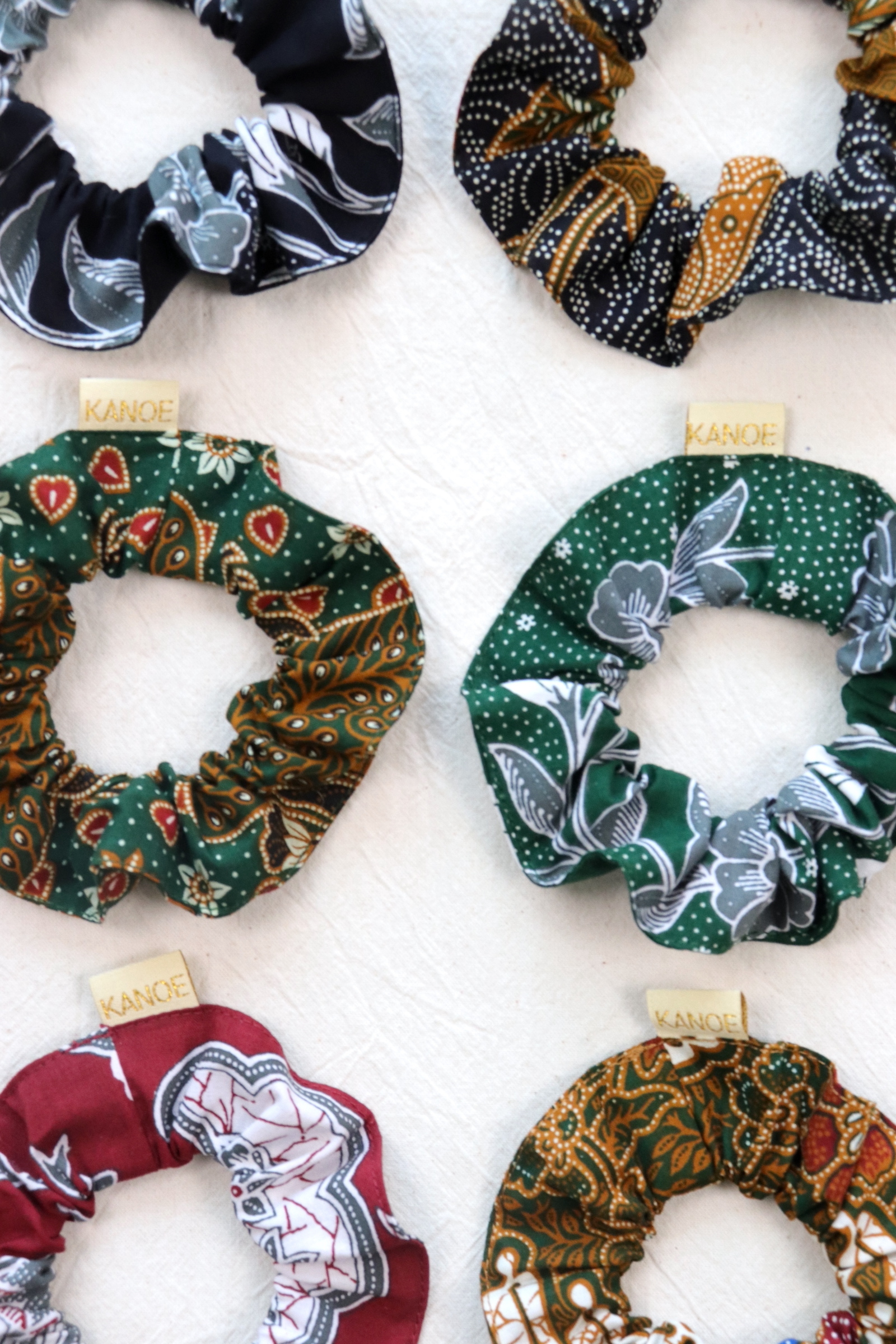  Batik Scrunchies [Set of 6] - Sugar Cookie