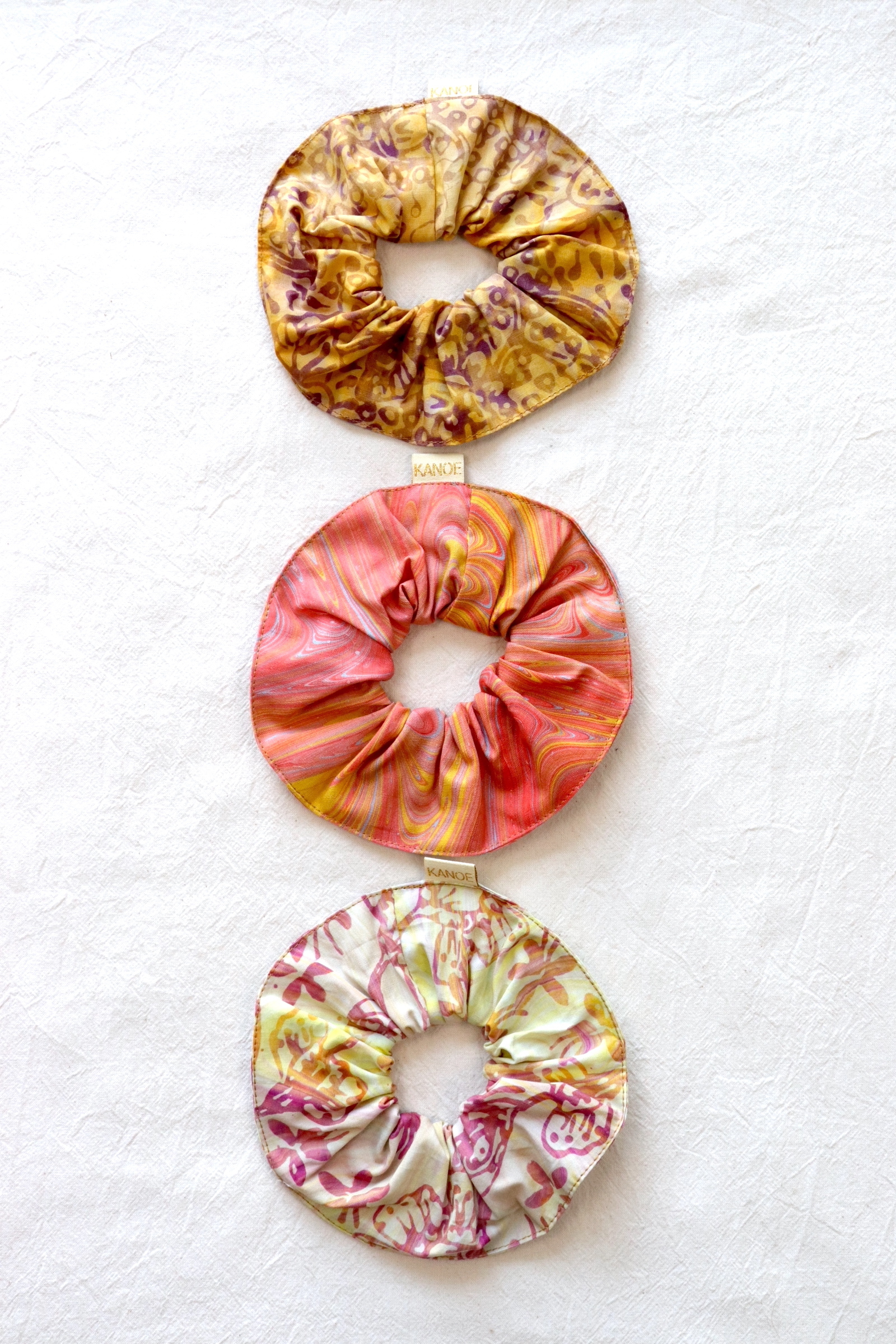 Maxi Batik Scrunchies (Set of 3) - Peach Cobbler