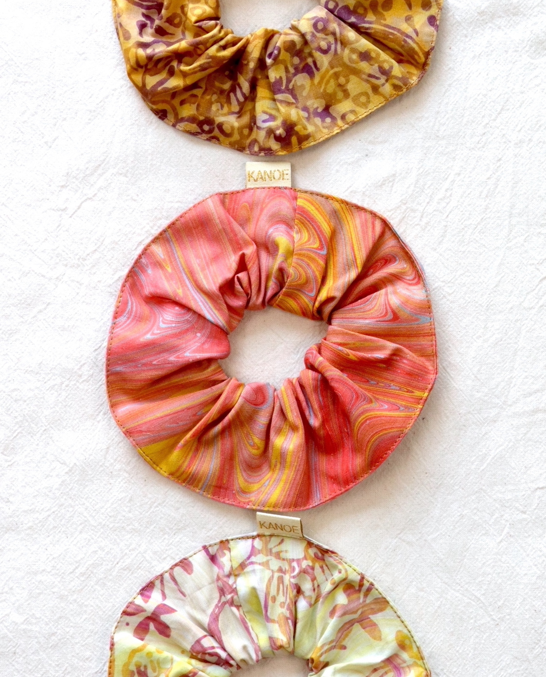 Maxi Batik Scrunchies (Set of 3) - Peach Cobbler