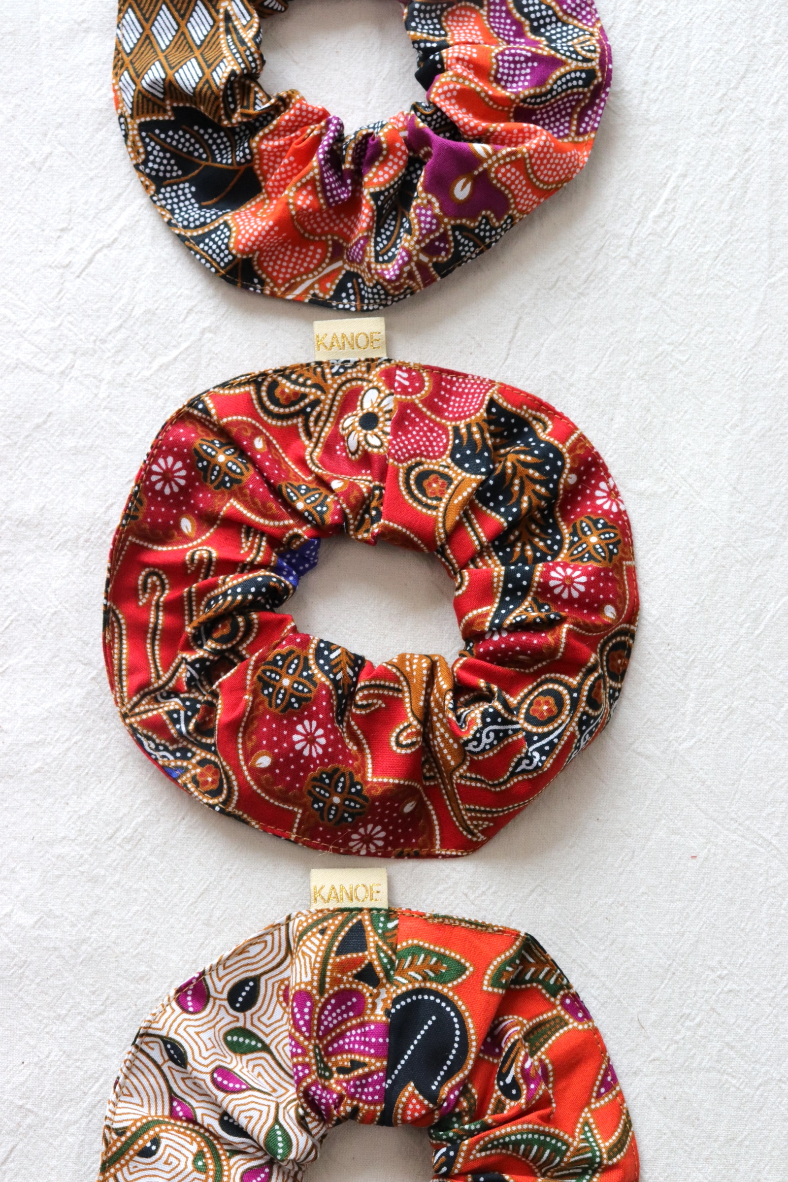 Maxi Batik Scrunchies (Set of 3) - Cherry Strudel