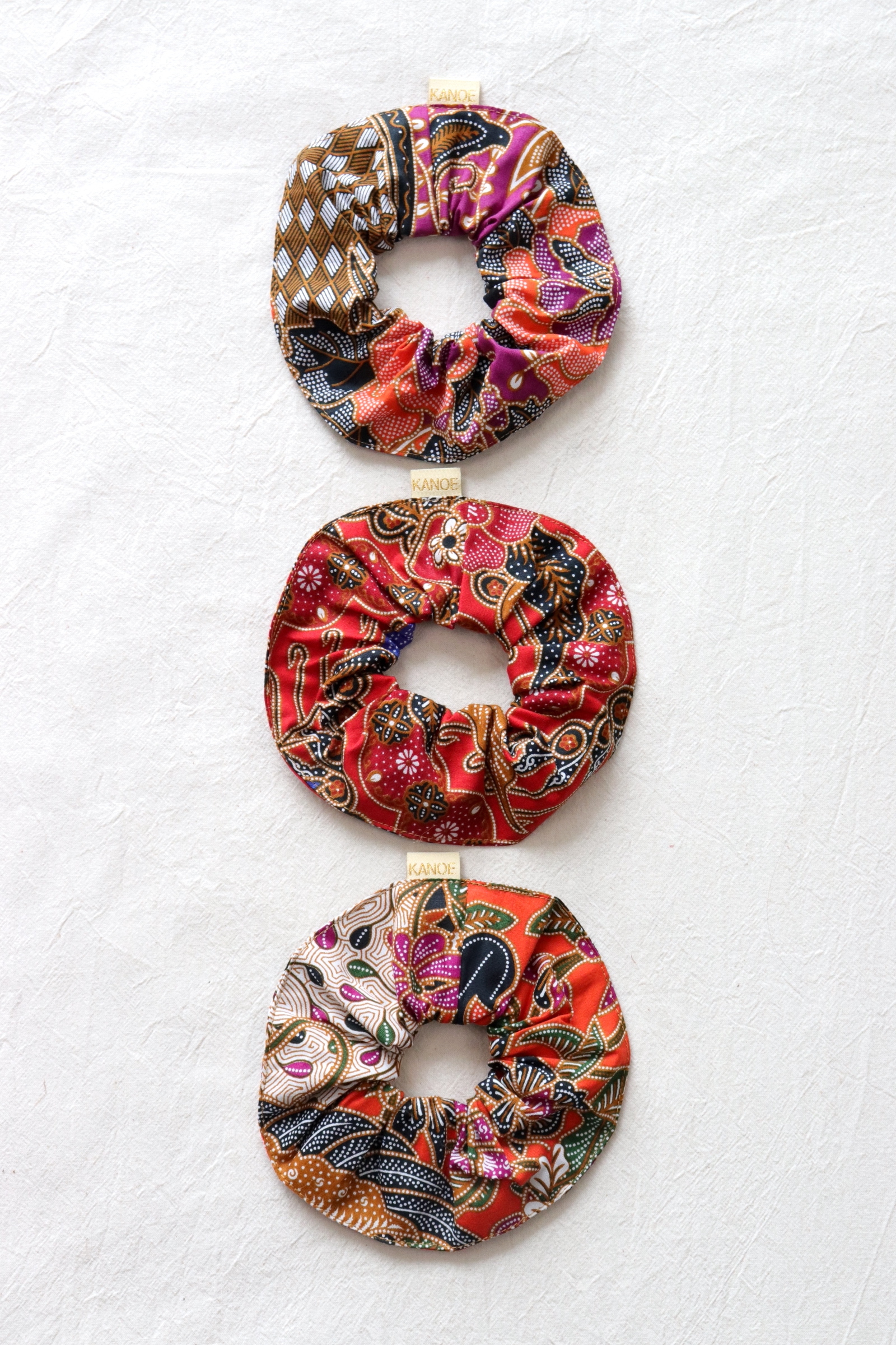 Maxi Batik Scrunchies (Set of 3) - Cherry Strudel