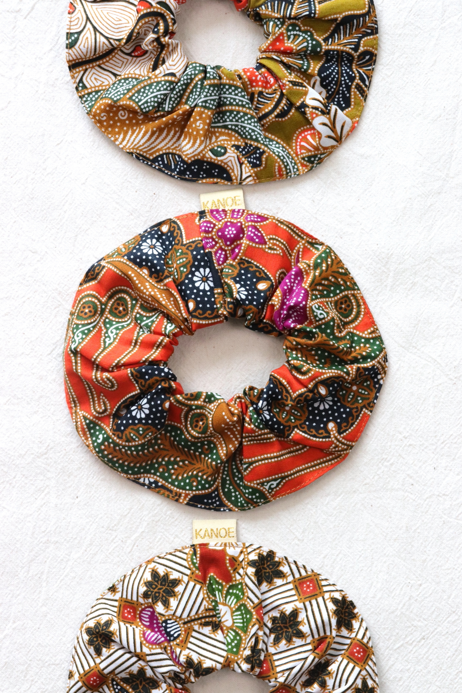 Maxi Batik Scrunchies (Set of 3) - Glazed Orange