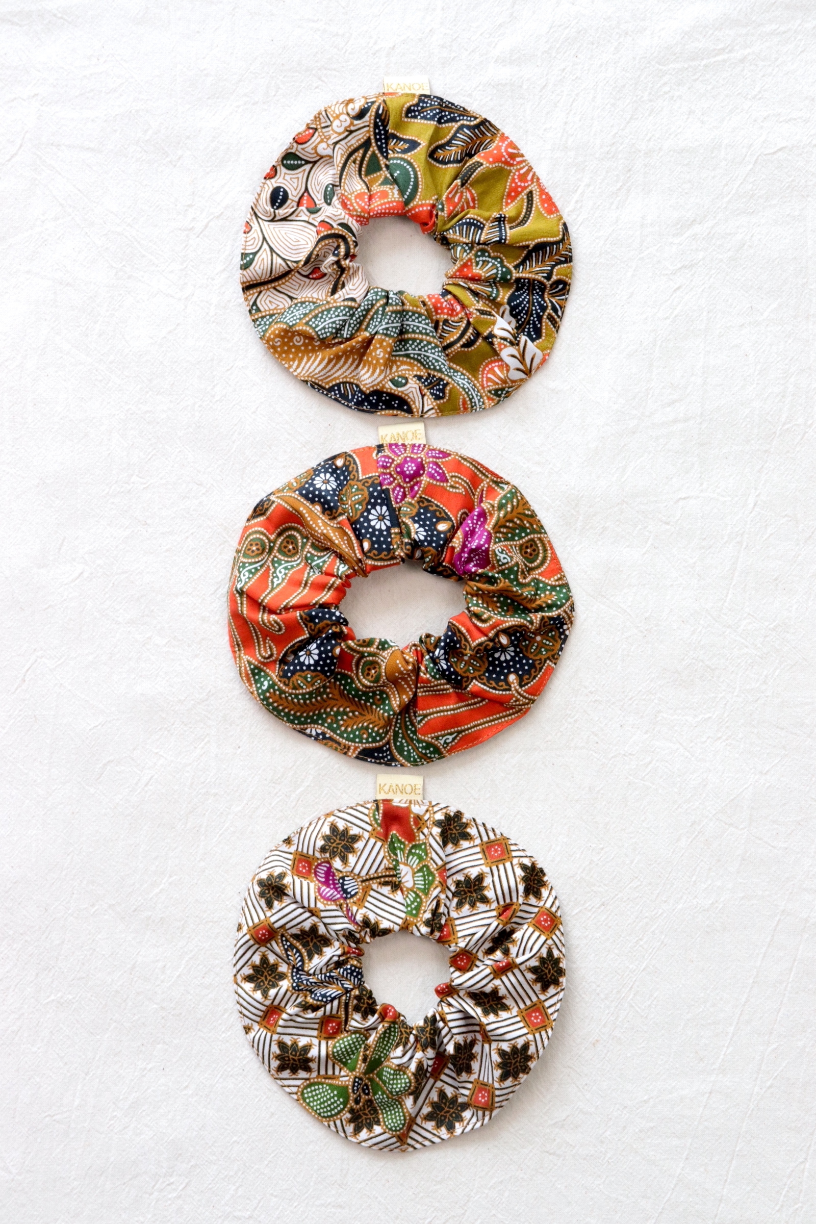 Maxi Batik Scrunchies (Set of 3) - Glazed Orange