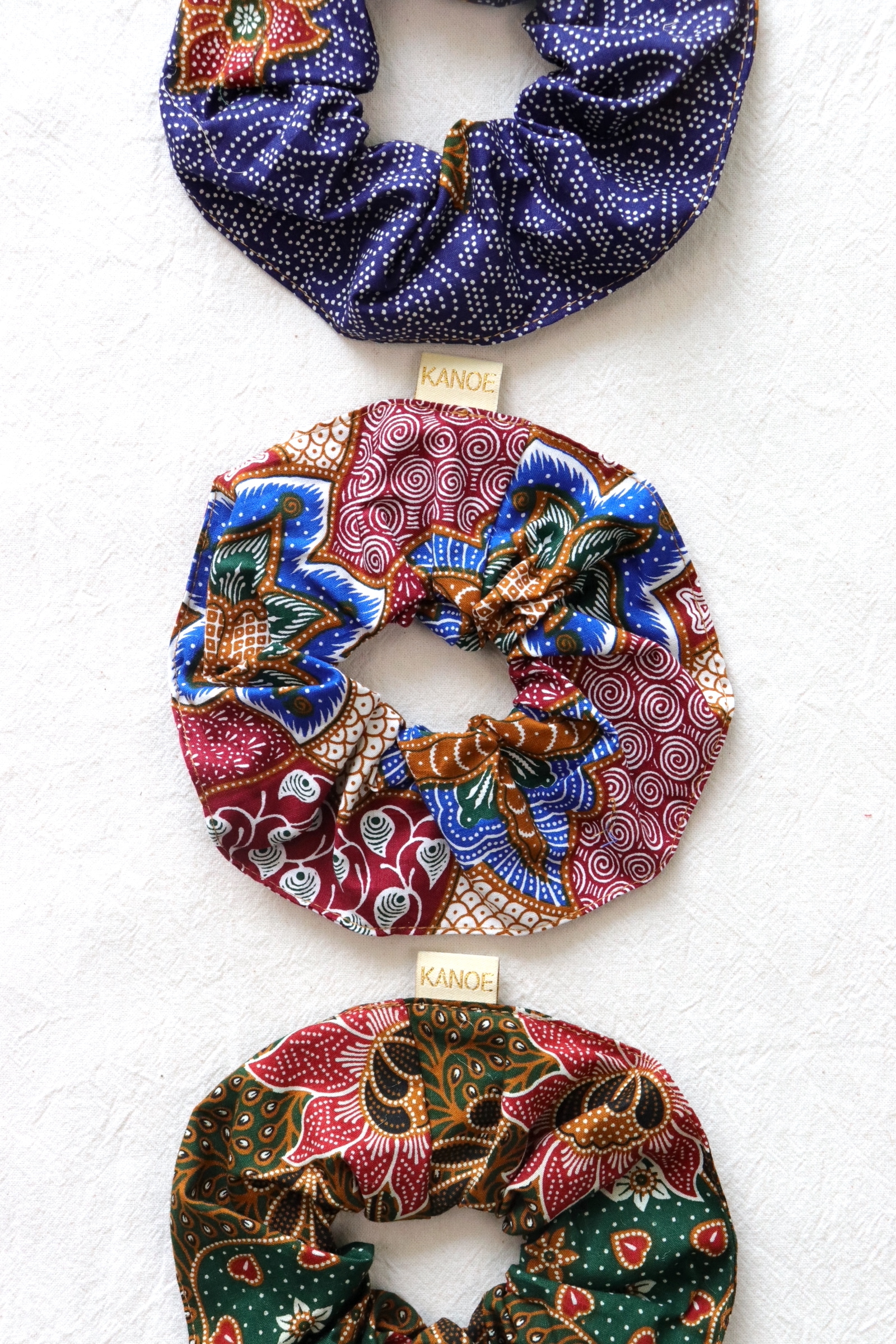 Maxi Batik Scrunchies (Set of 3) - Winter Berry