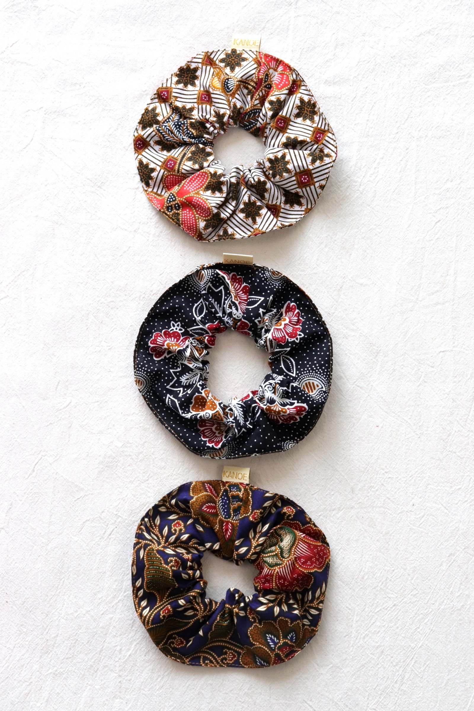 Maxi Batik Scrunchies (Set of 3) - Chocolate Crunch