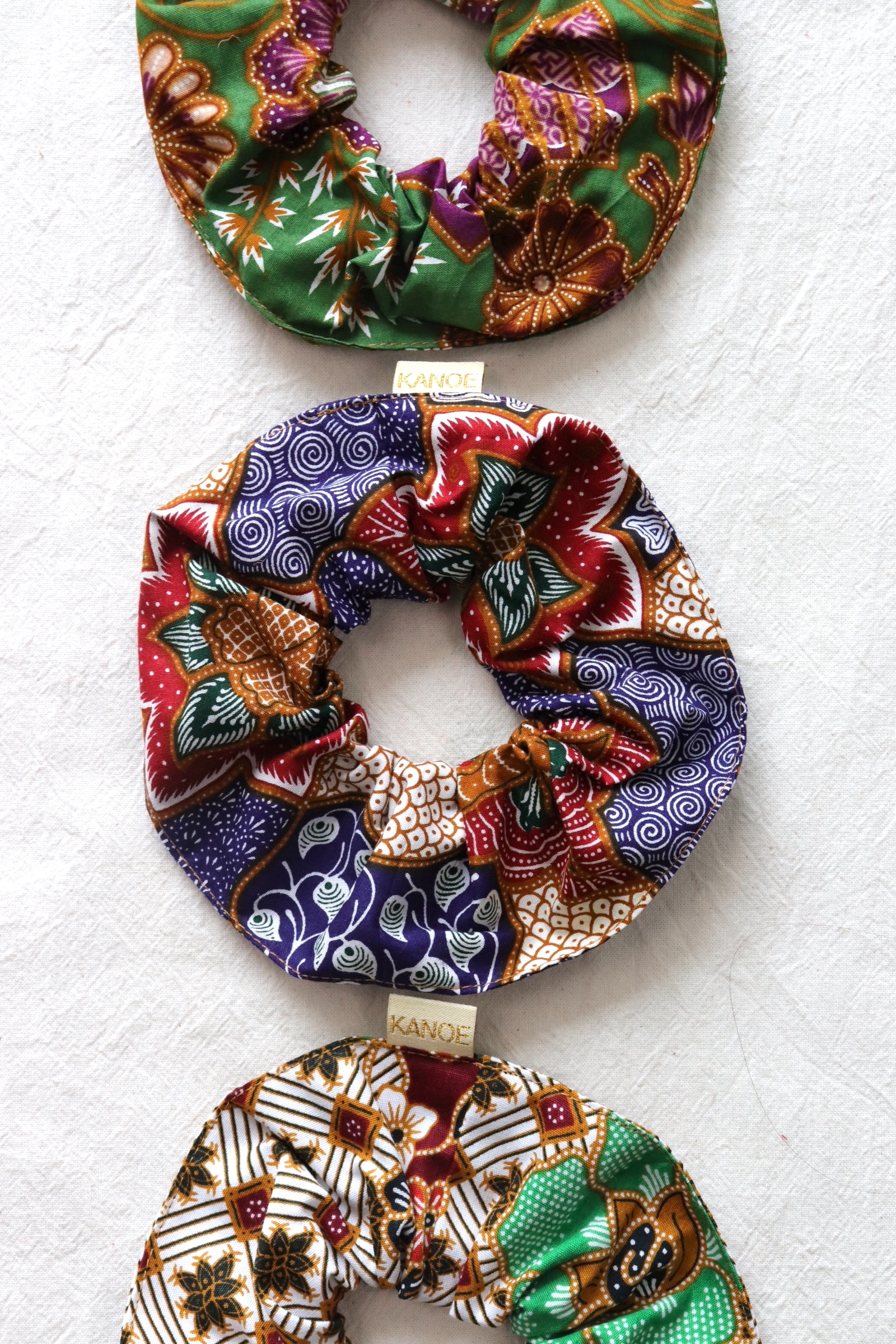 Maxi Batik Scrunchies (Set of 3) - Avocado Dream