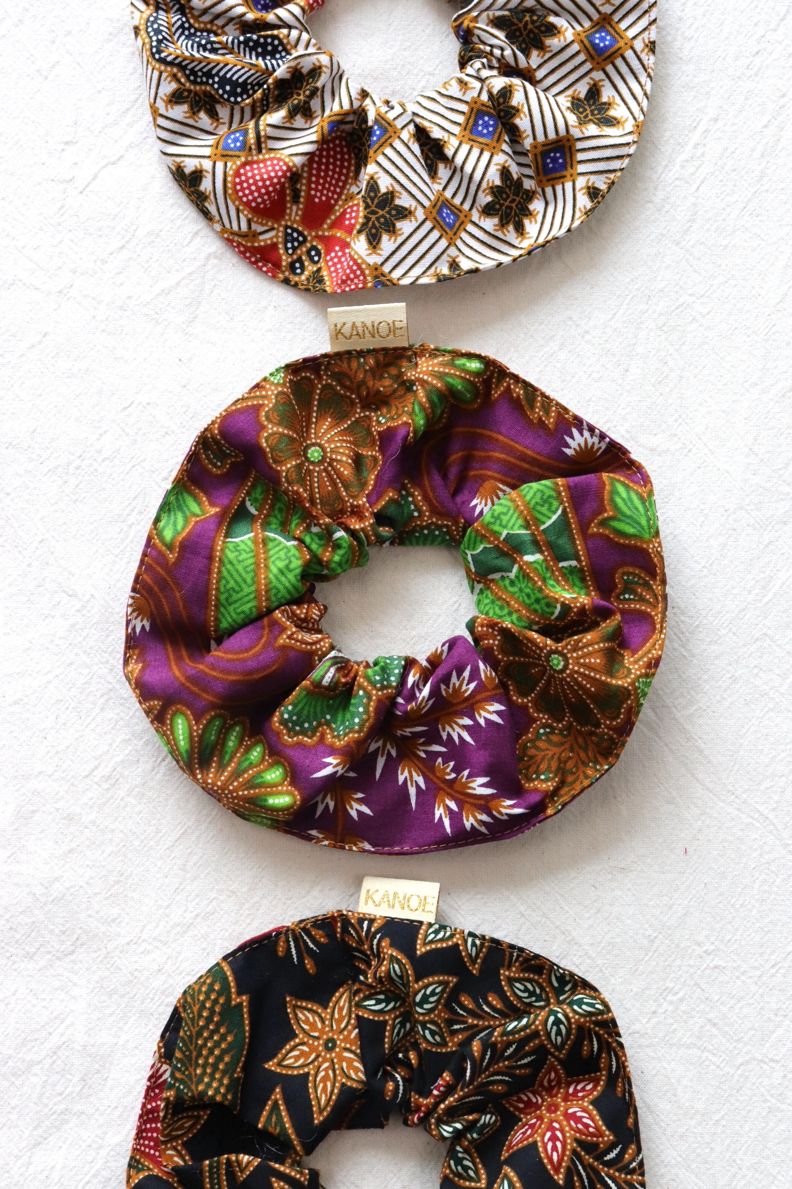 Maxi Batik Scrunchies (Set of 3) -  Caramel Currant