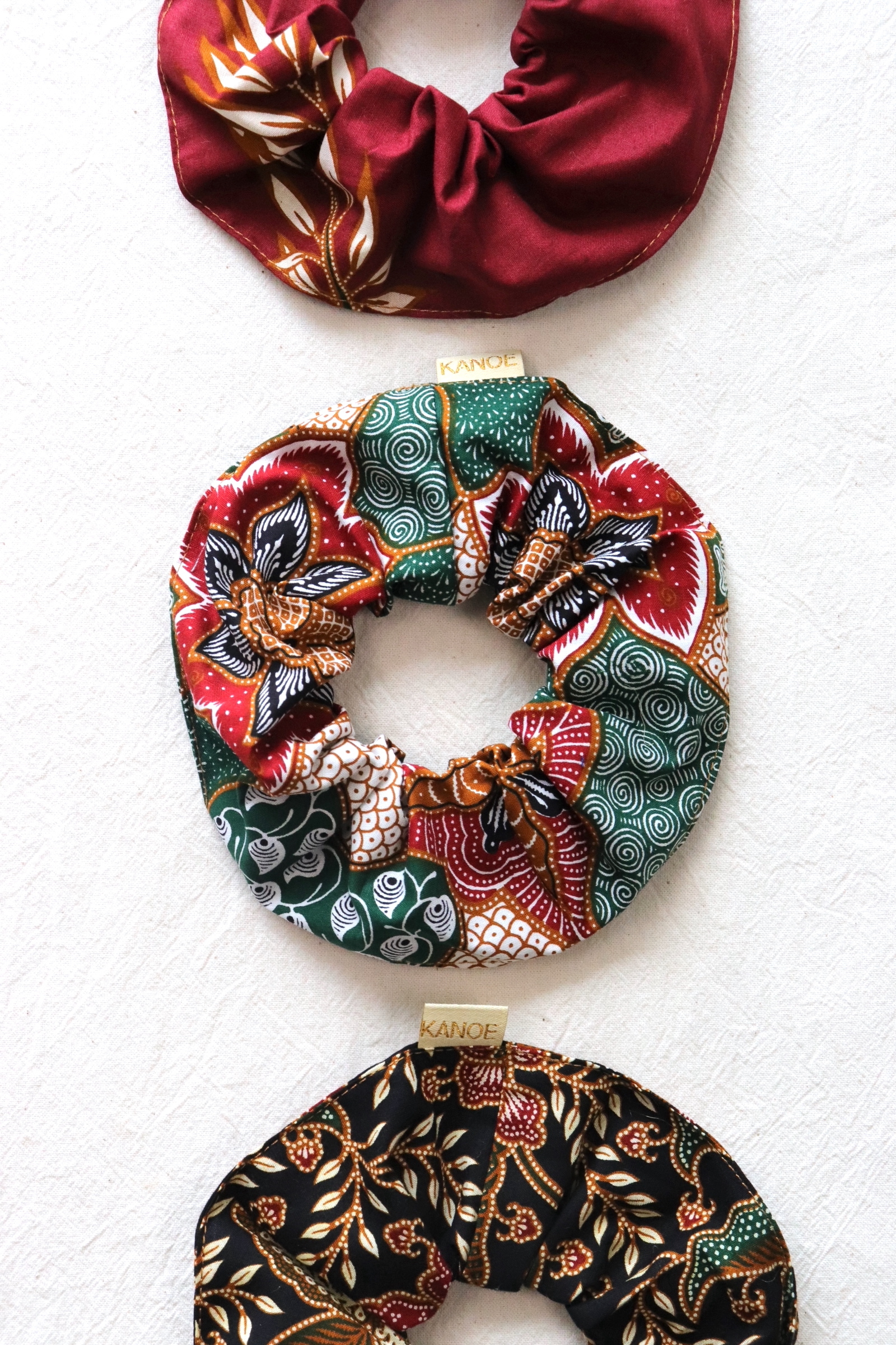 Maxi Batik Scrunchies (Set of 3) - Watermelon Gelato