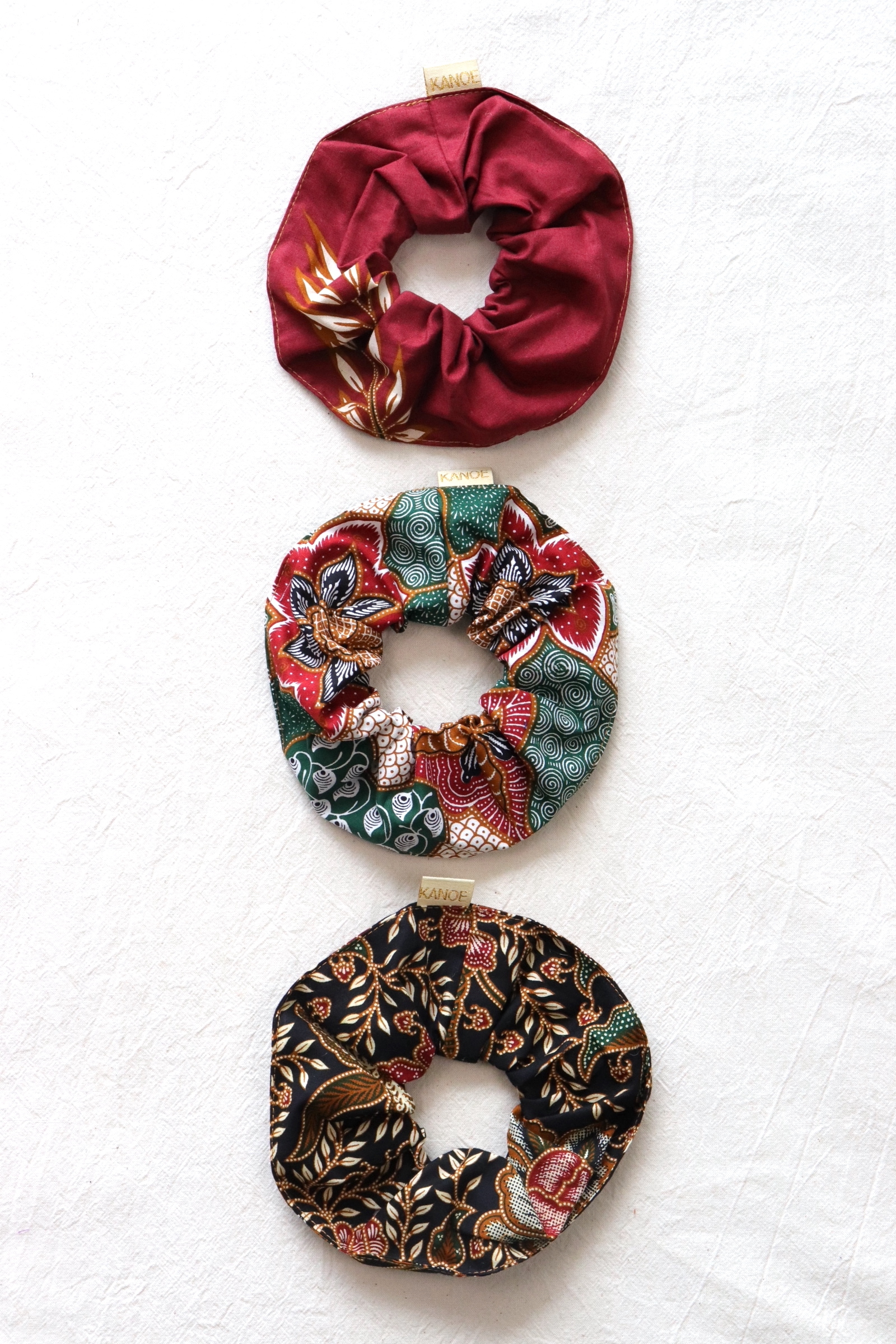 Maxi Batik Scrunchies (Set of 3) - Watermelon Gelato