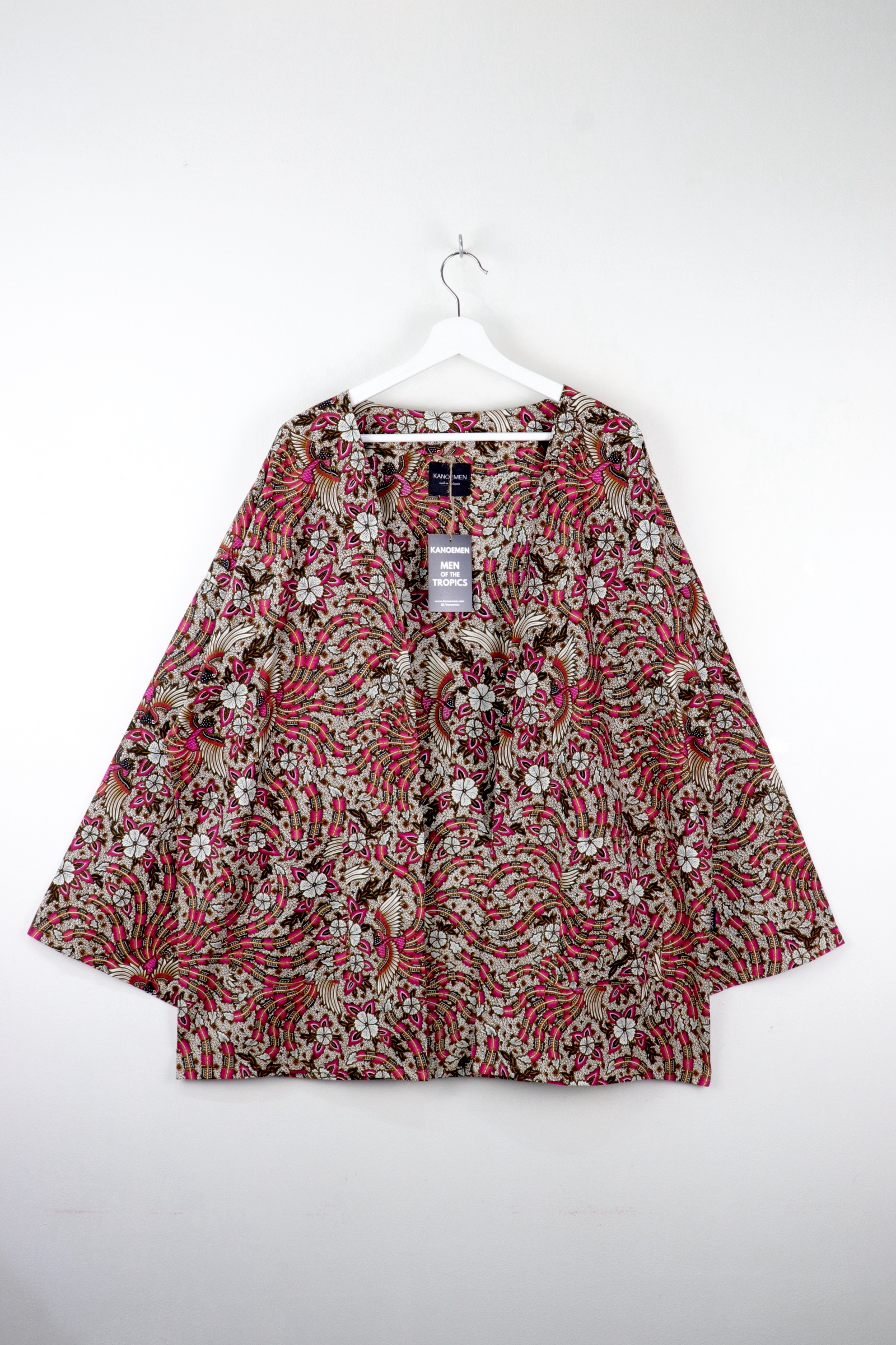 KANOEMEN Batik Kimono Basic - Feather Swirl (Pink)