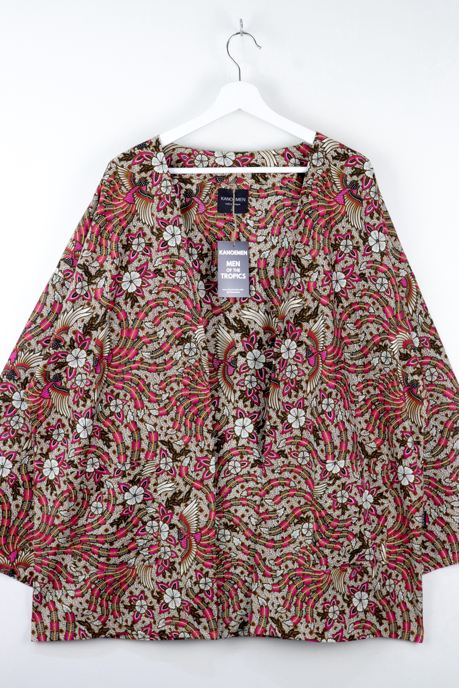KANOEMEN Batik Kimono Basic - Feather Swirl (Pink)