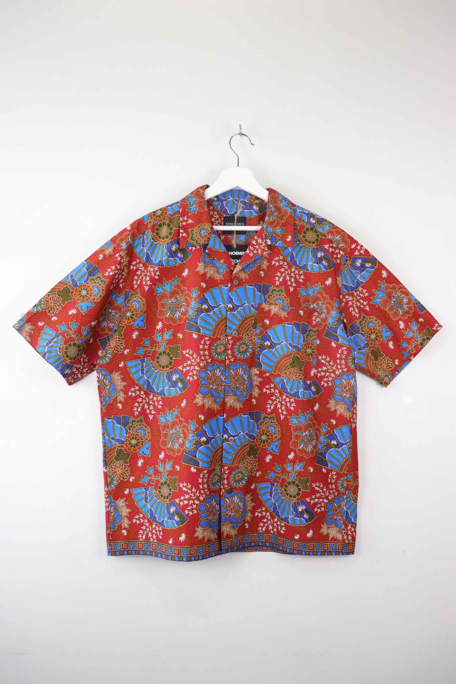 KANOEMEN Open Collar Batik Shirt - Cypress [ XL ] 