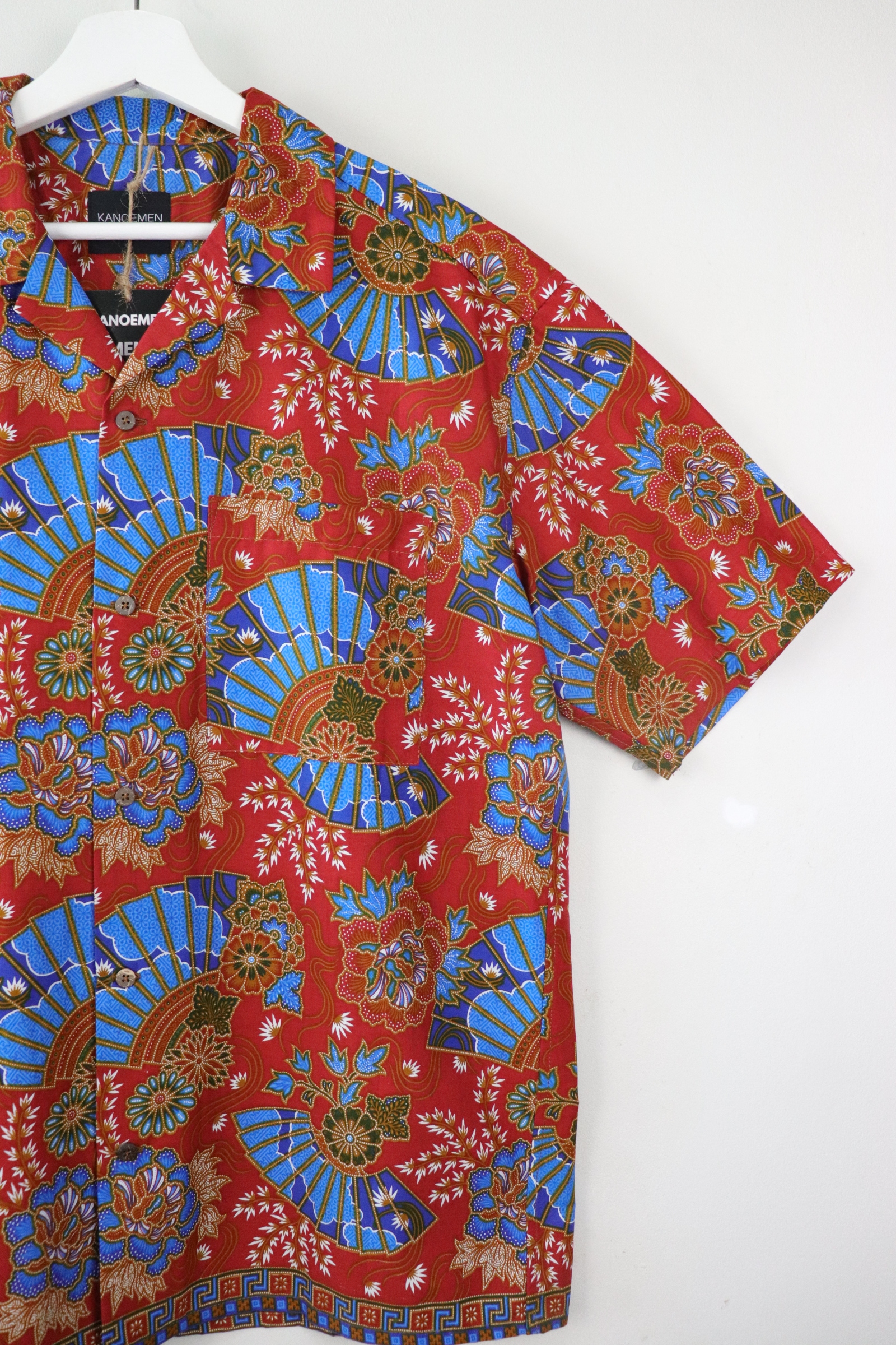 KANOEMEN Open Collar Batik Shirt - Cypress [ XL ] 