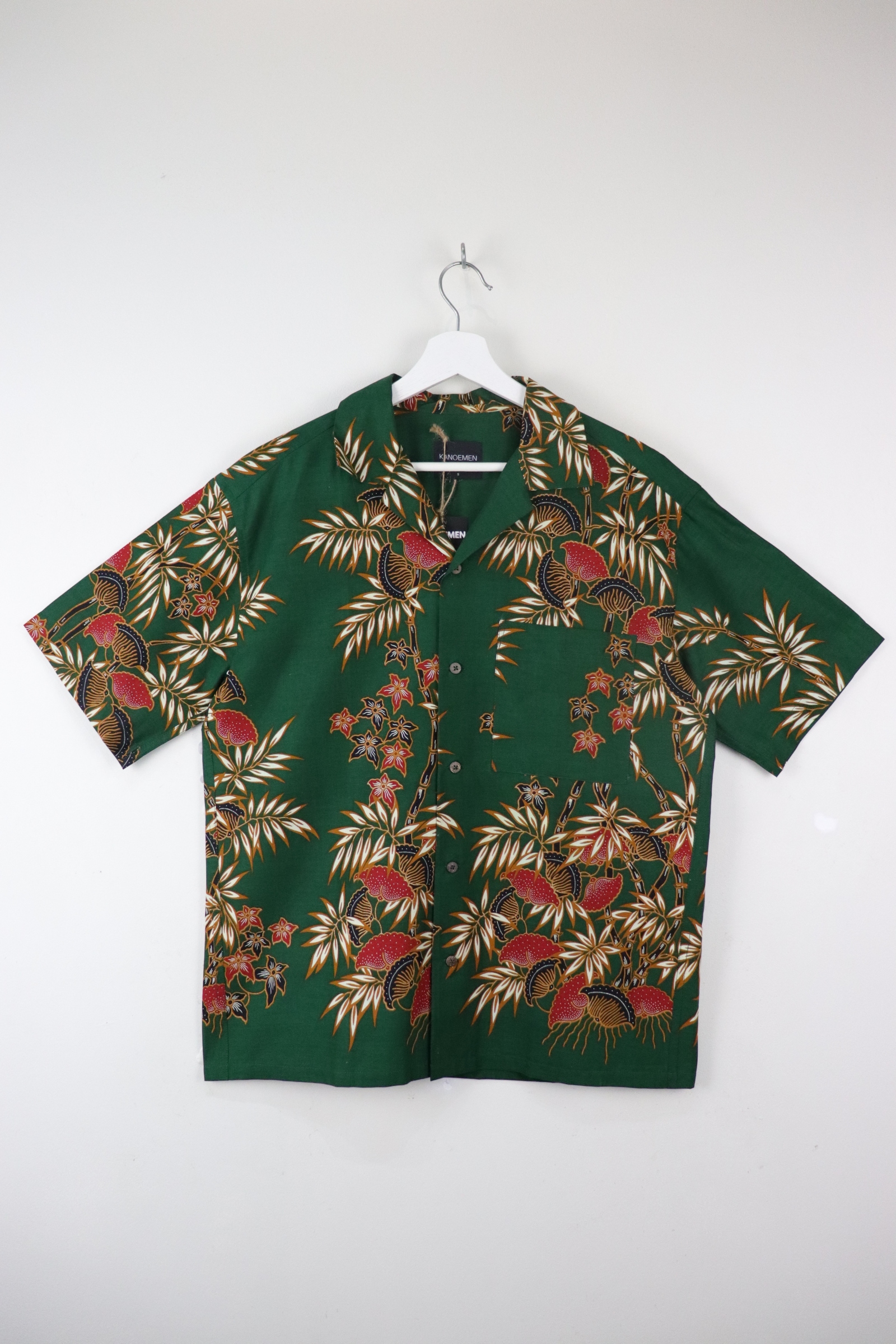 KANOEMEN Open Collar Batik Shirt - Leafy Glade [ S M L ] 