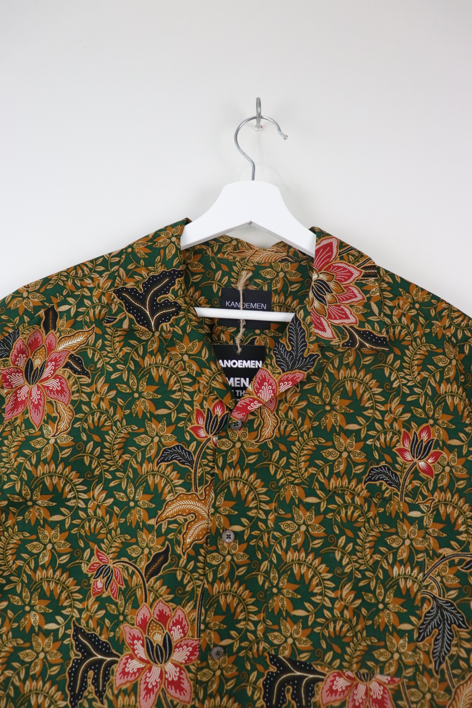 KANOEMEN Open Collar Batik Shirt - Basil Rush [ S M L XL ] 