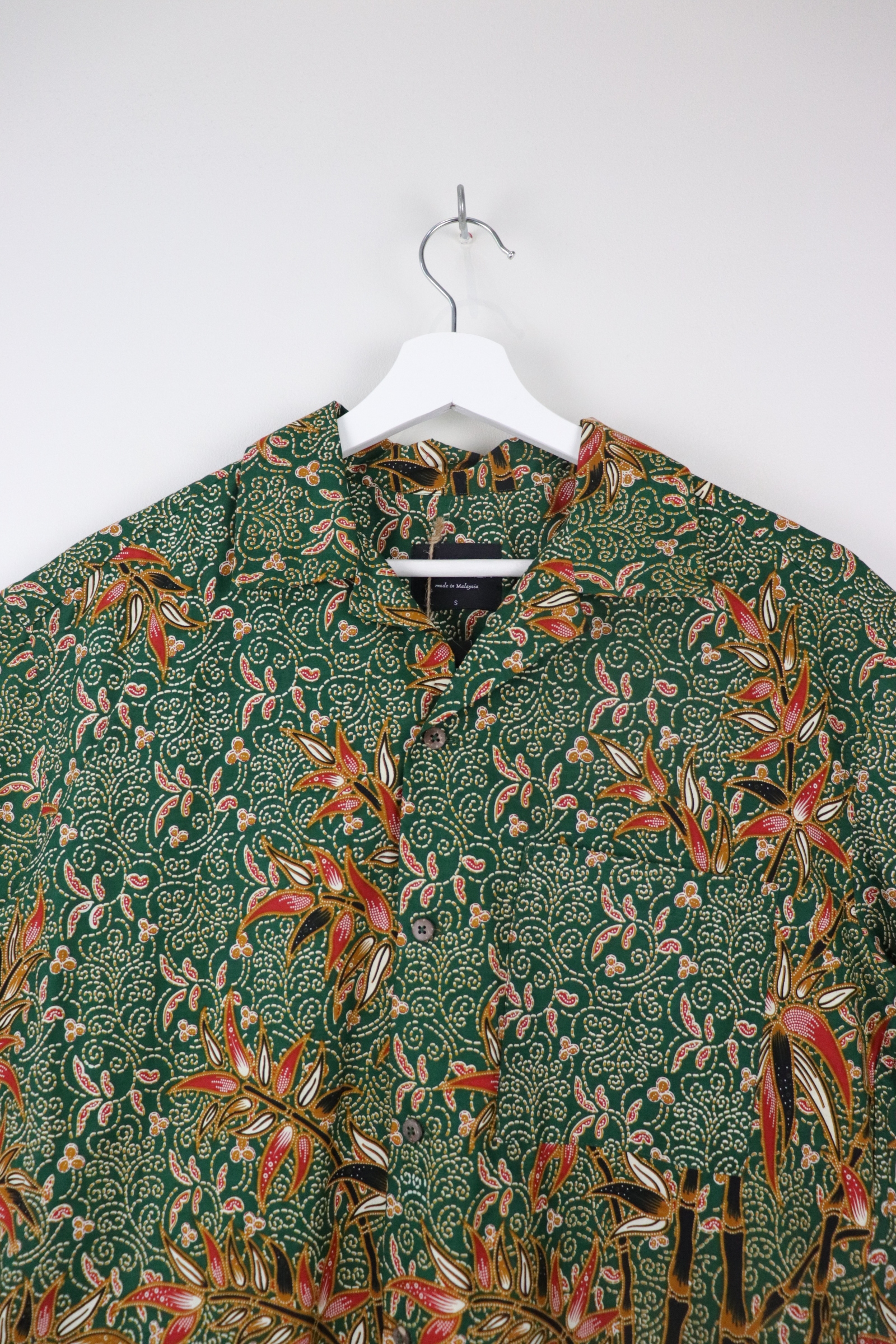 KANOEMEN Open Collar Batik Shirt - Sage Flow [ S M L ] 