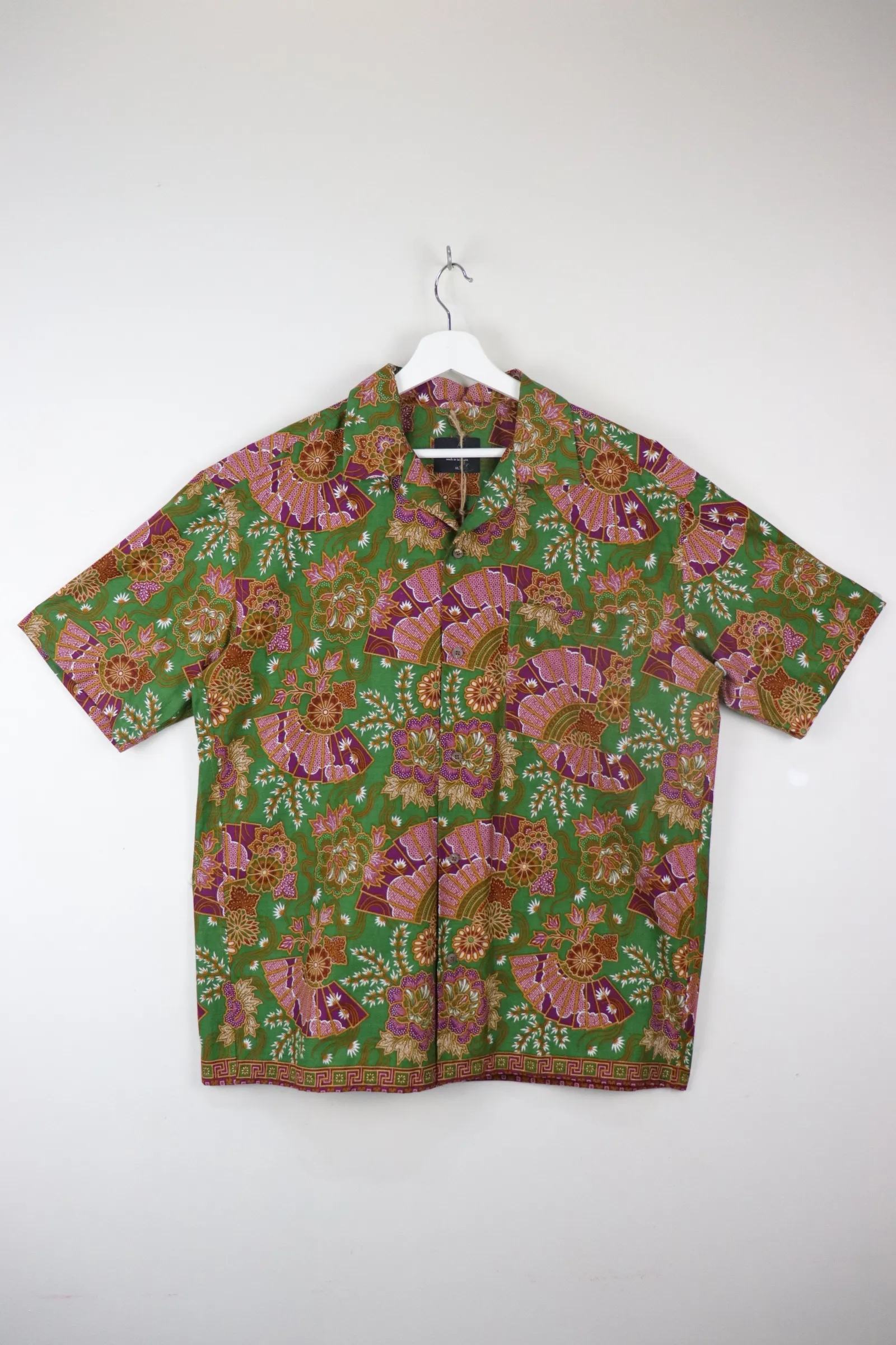 KANOEMEN Open Collar Batik Shirt - Evergreen [ XL ] 