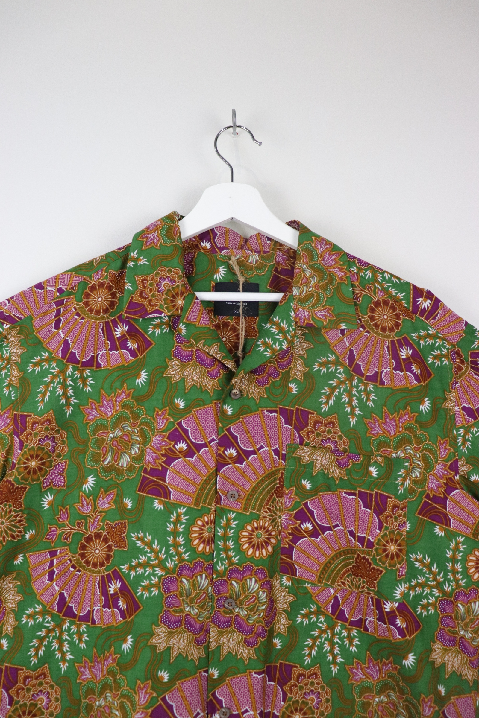 KANOEMEN Open Collar Batik Shirt - Evergreen [ XL ] 