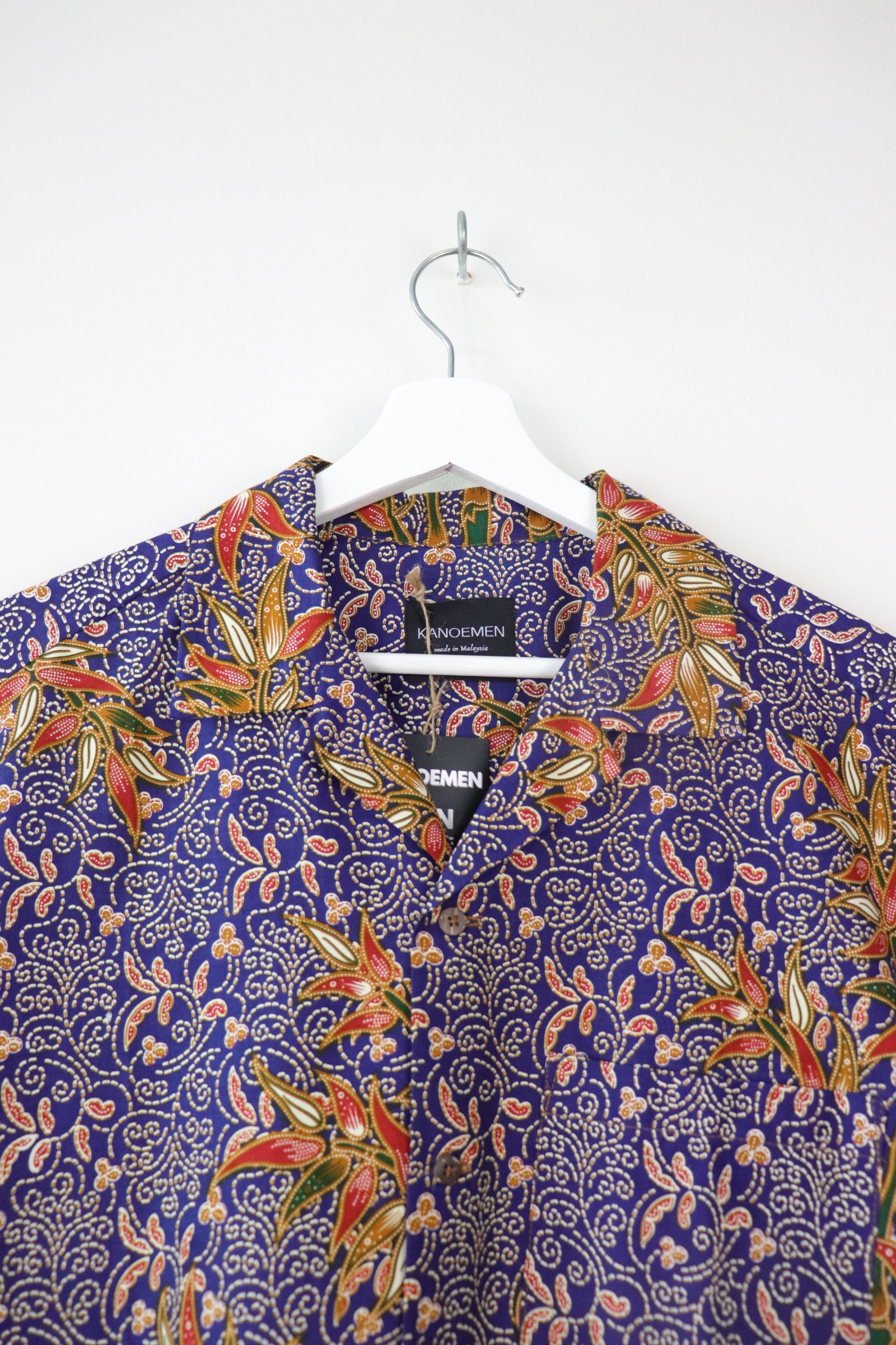 KANOEMEN Open Collar Batik Shirt - Clover Sky [ S M L ] 