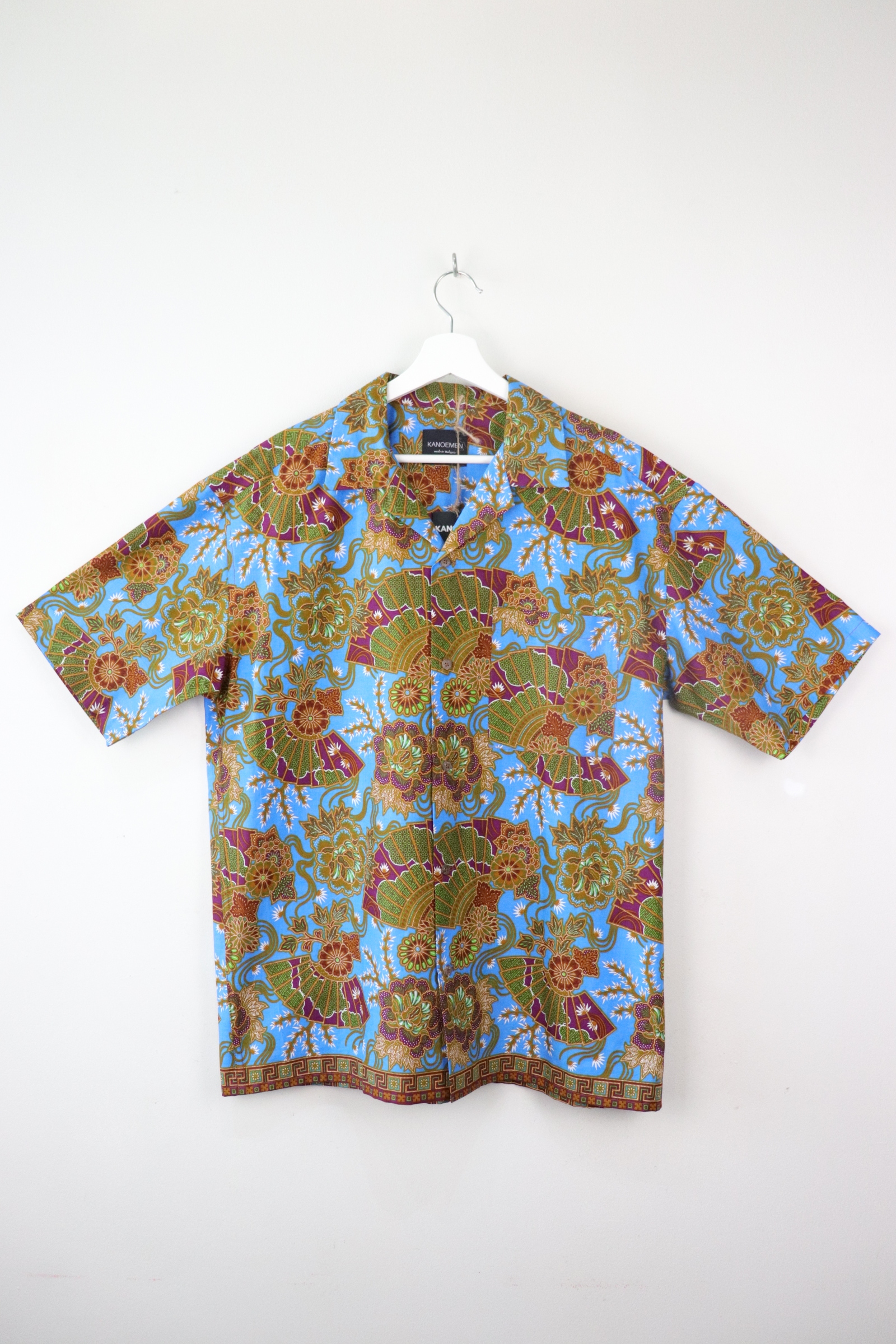 KANOEMEN Open Collar Batik Shirt - Blue Bay [ XL ] 