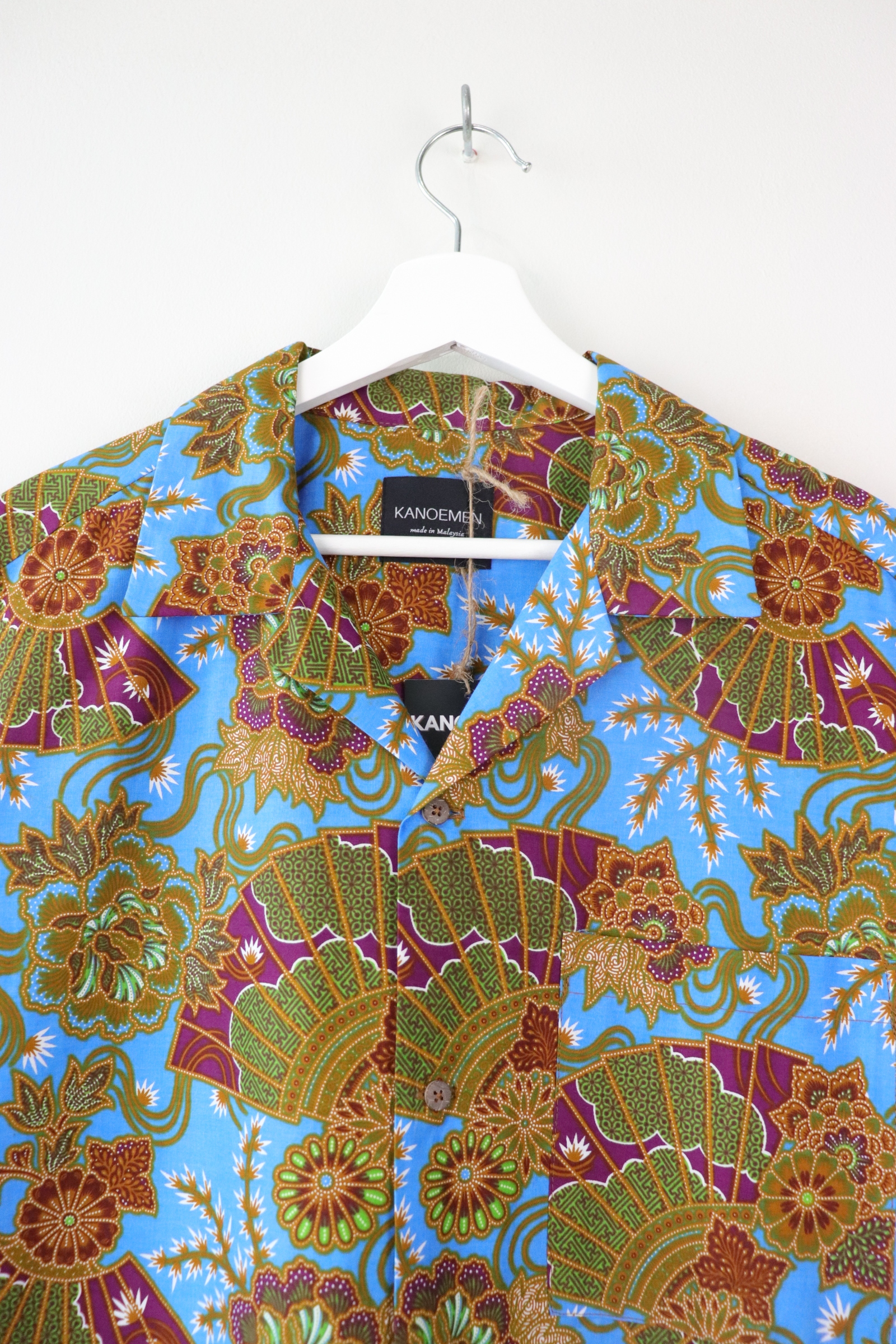 KANOEMEN Open Collar Batik Shirt - Blue Bay [ XL ] 
