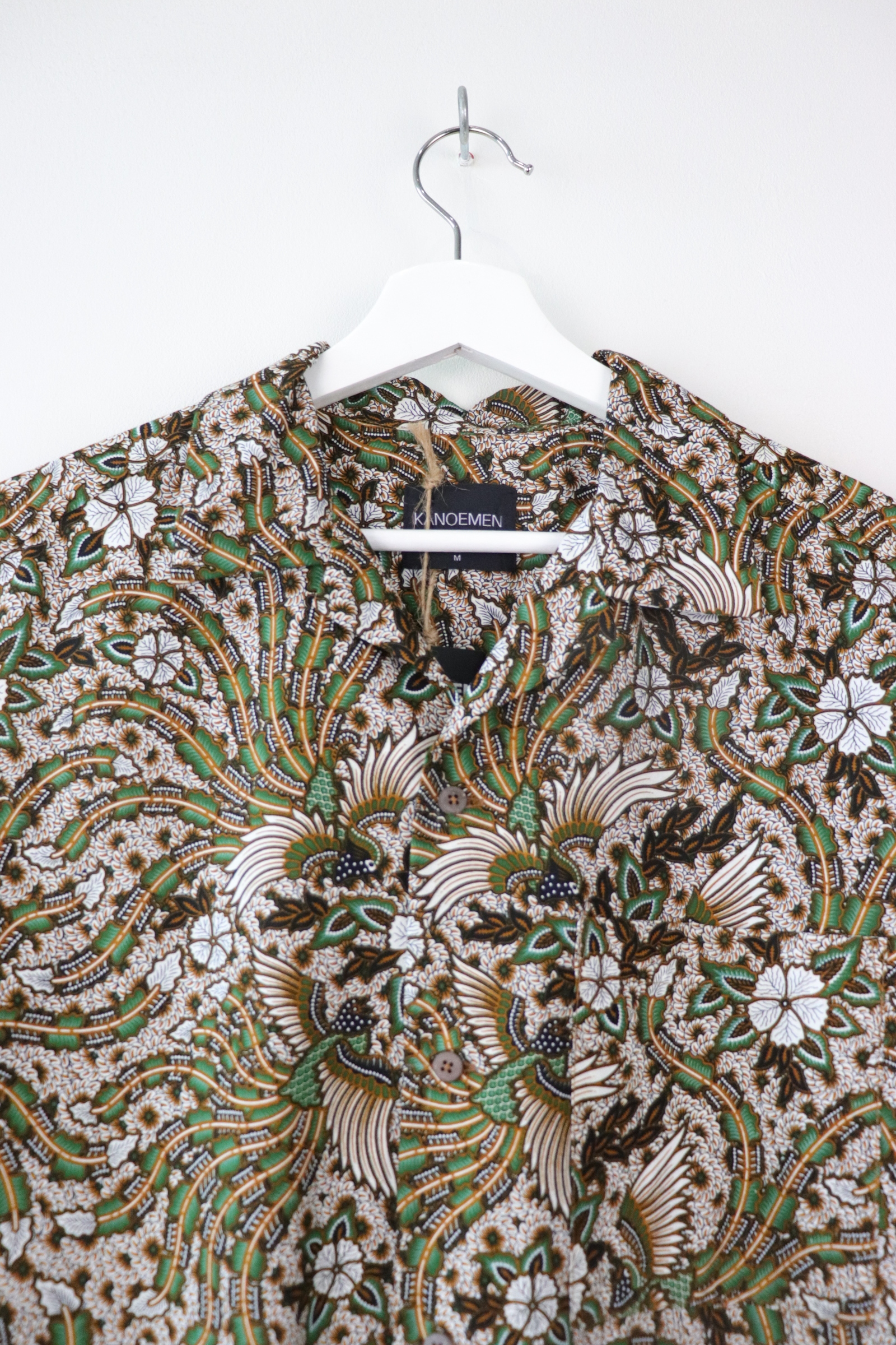 KANOEMEN Open Collar Batik Shirt - Elwood Green [ M L ] 
