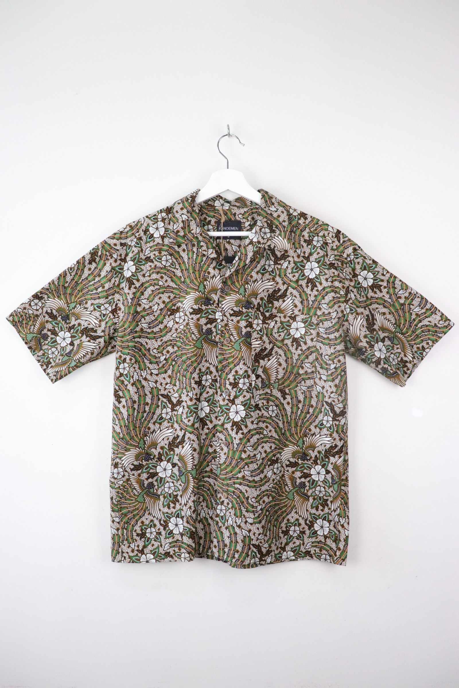 KANOEMEN Open Collar Batik Shirt - Elwood Green [ M L ] 