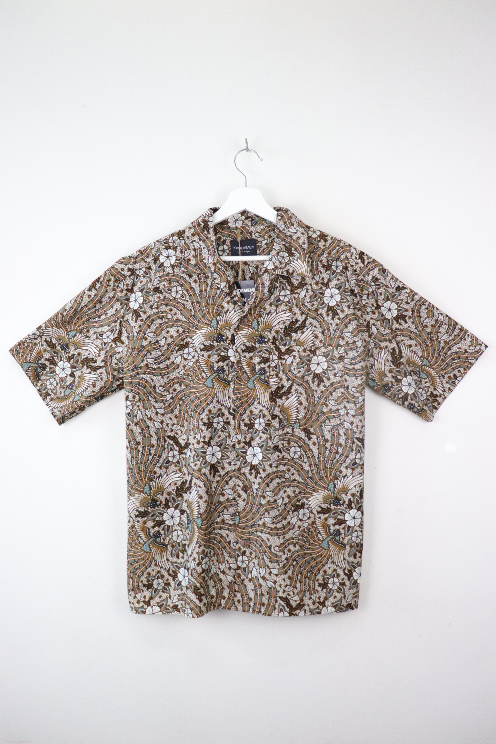 KANOEMEN Open Collar Batik Shirt - Cedar Grey [ M L ] 