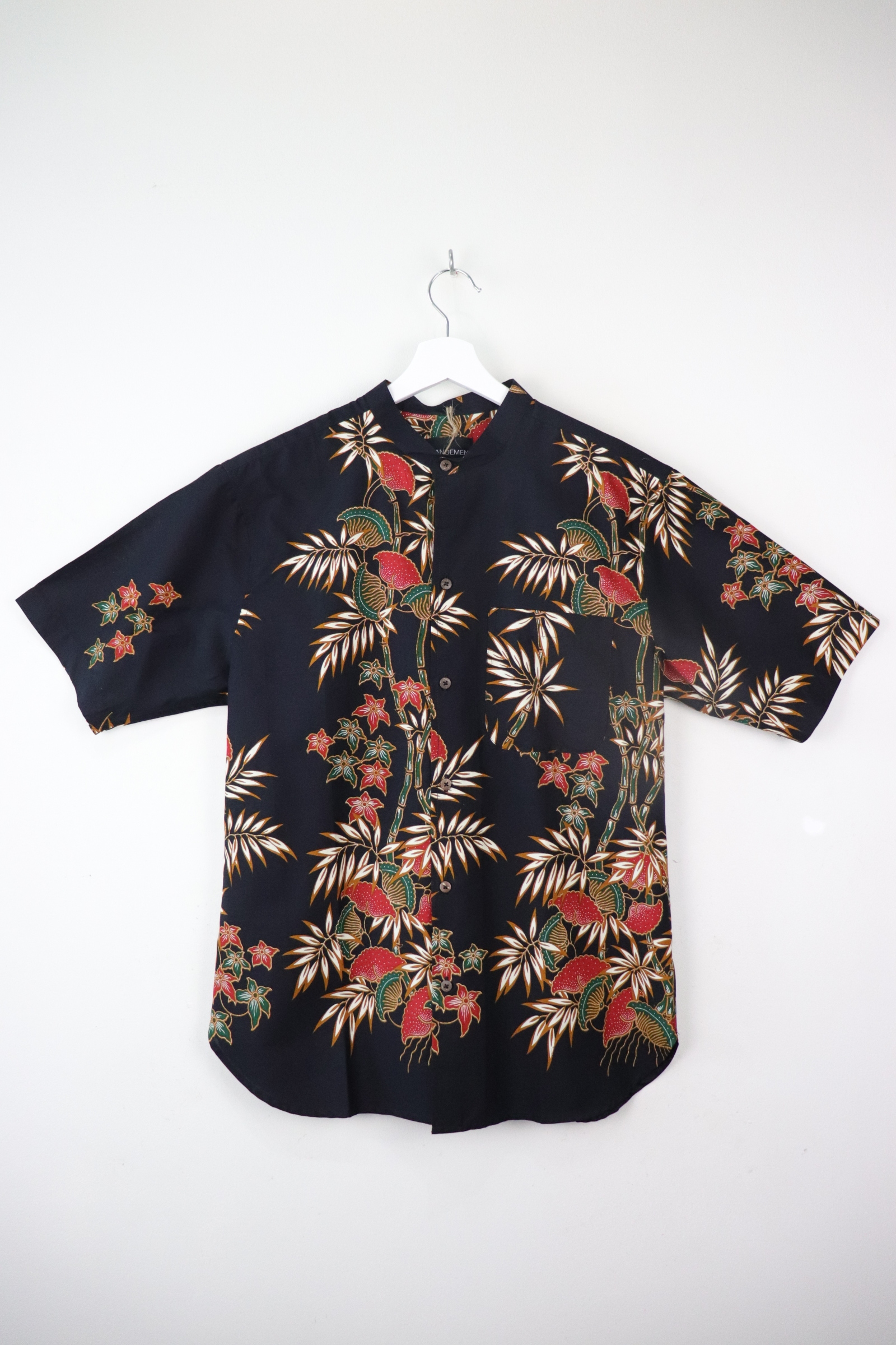 KANOEMEN Stand Collar Batik Shirt - Alpine M [ New Fit ] 