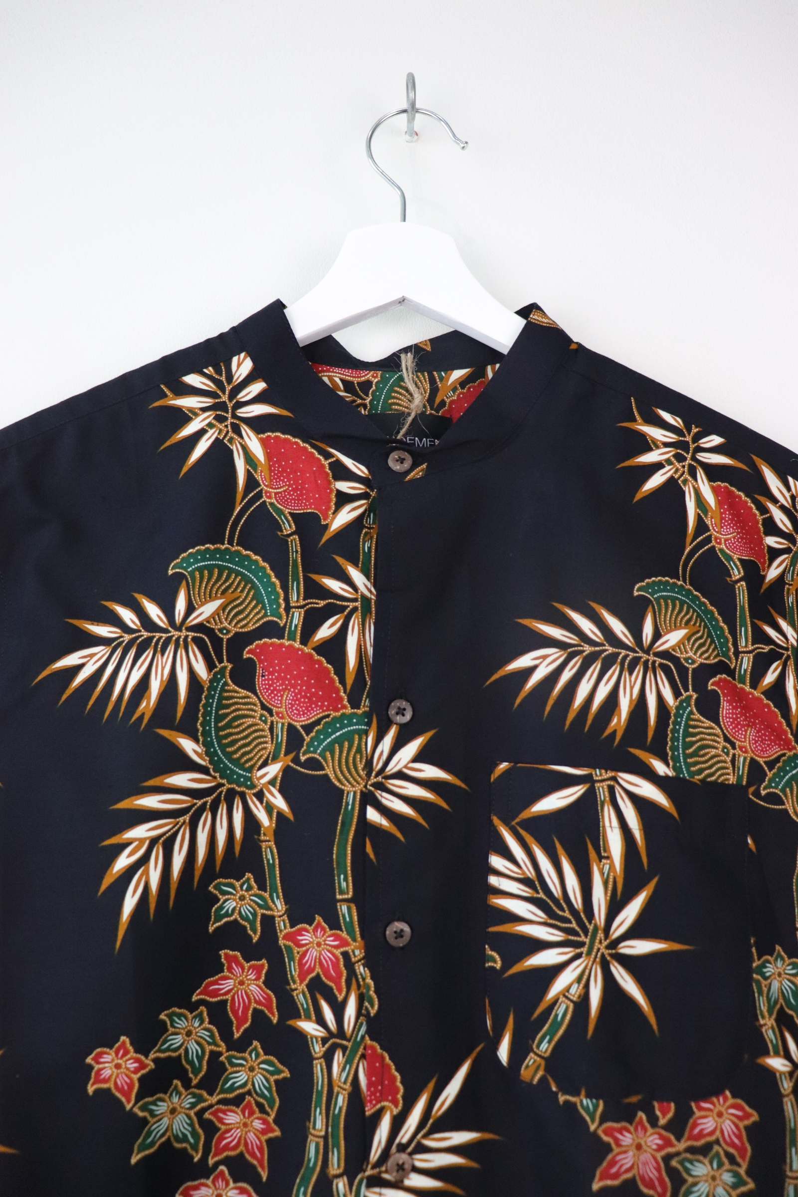 KANOEMEN Stand Collar Batik Shirt - Alpine M [ New Fit ] 