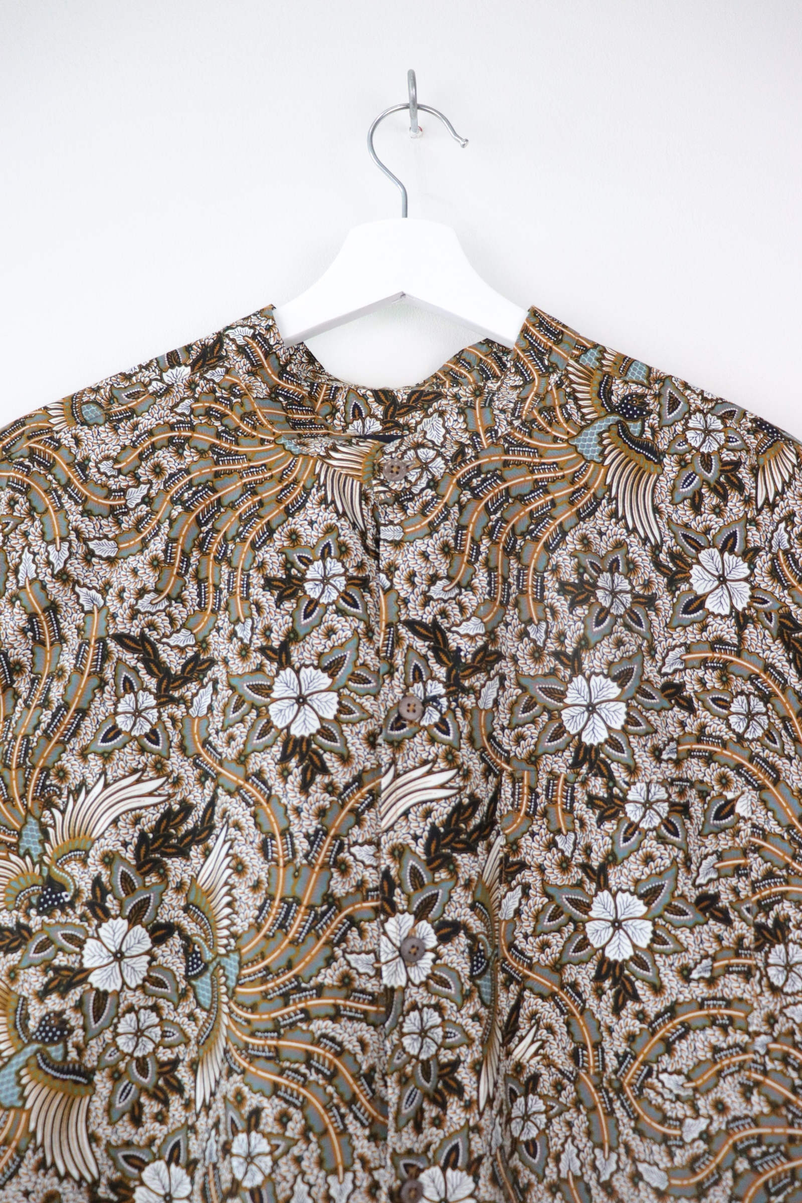 KANOEMEN Stand Collar Batik Shirt - Griswald L XL [ New Fit ] 