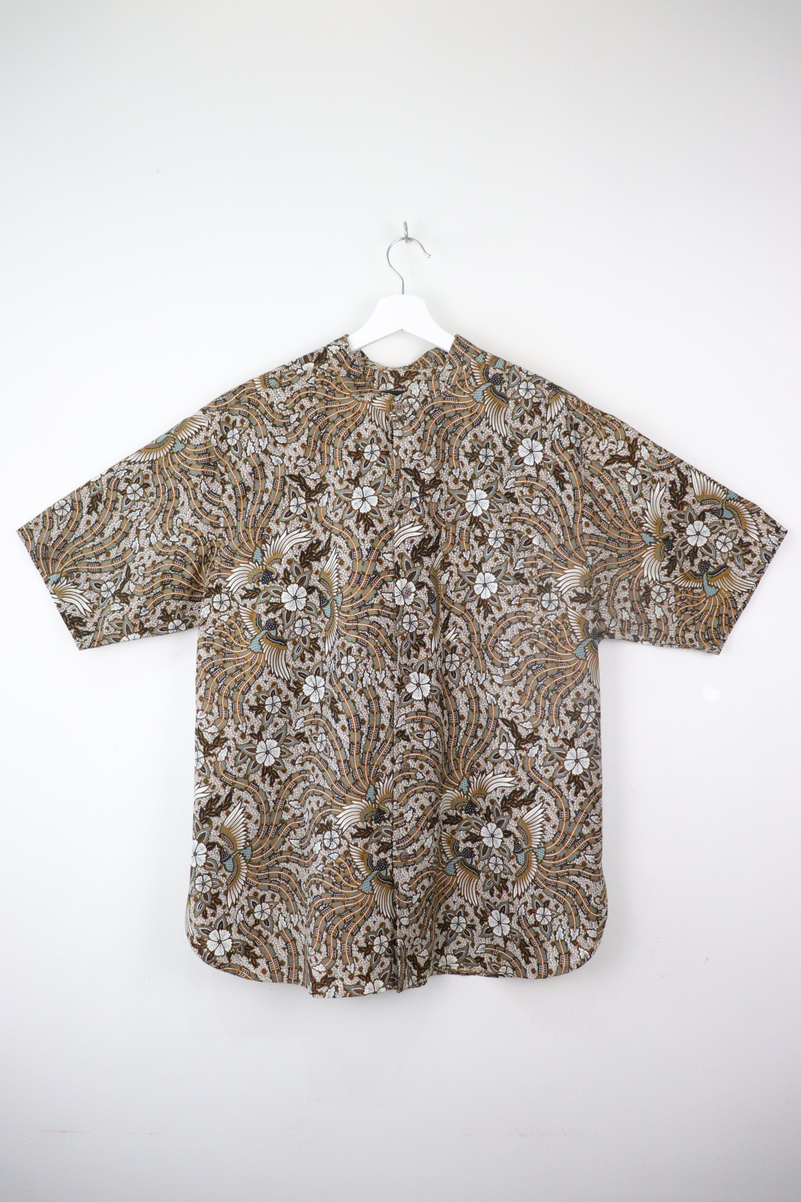 KANOEMEN Stand Collar Batik Shirt - Griswald L XL [ New Fit ] 