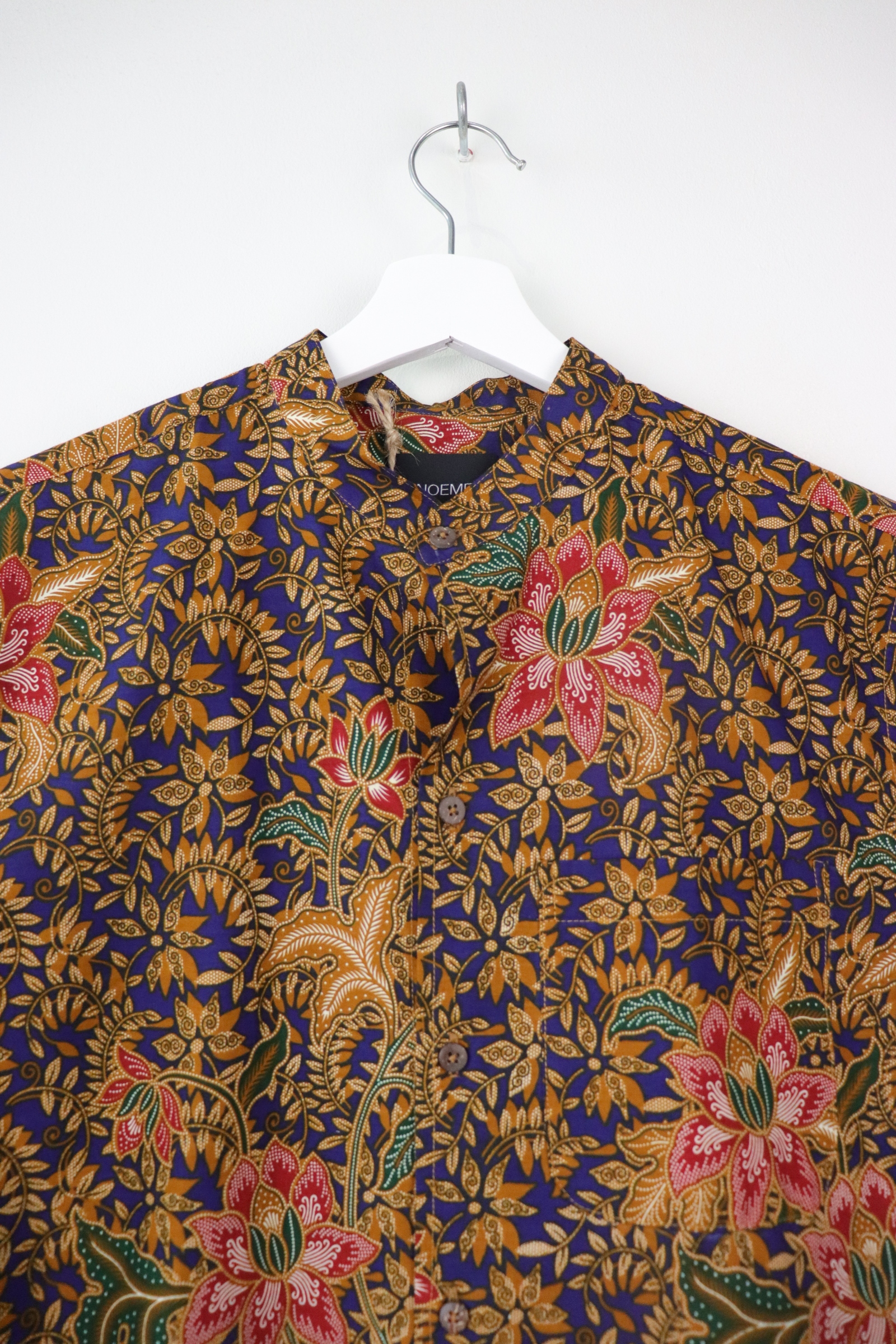 KANOEMEN Stand Collar Batik Shirt - Daruka Blue S [ New Fit ] 
