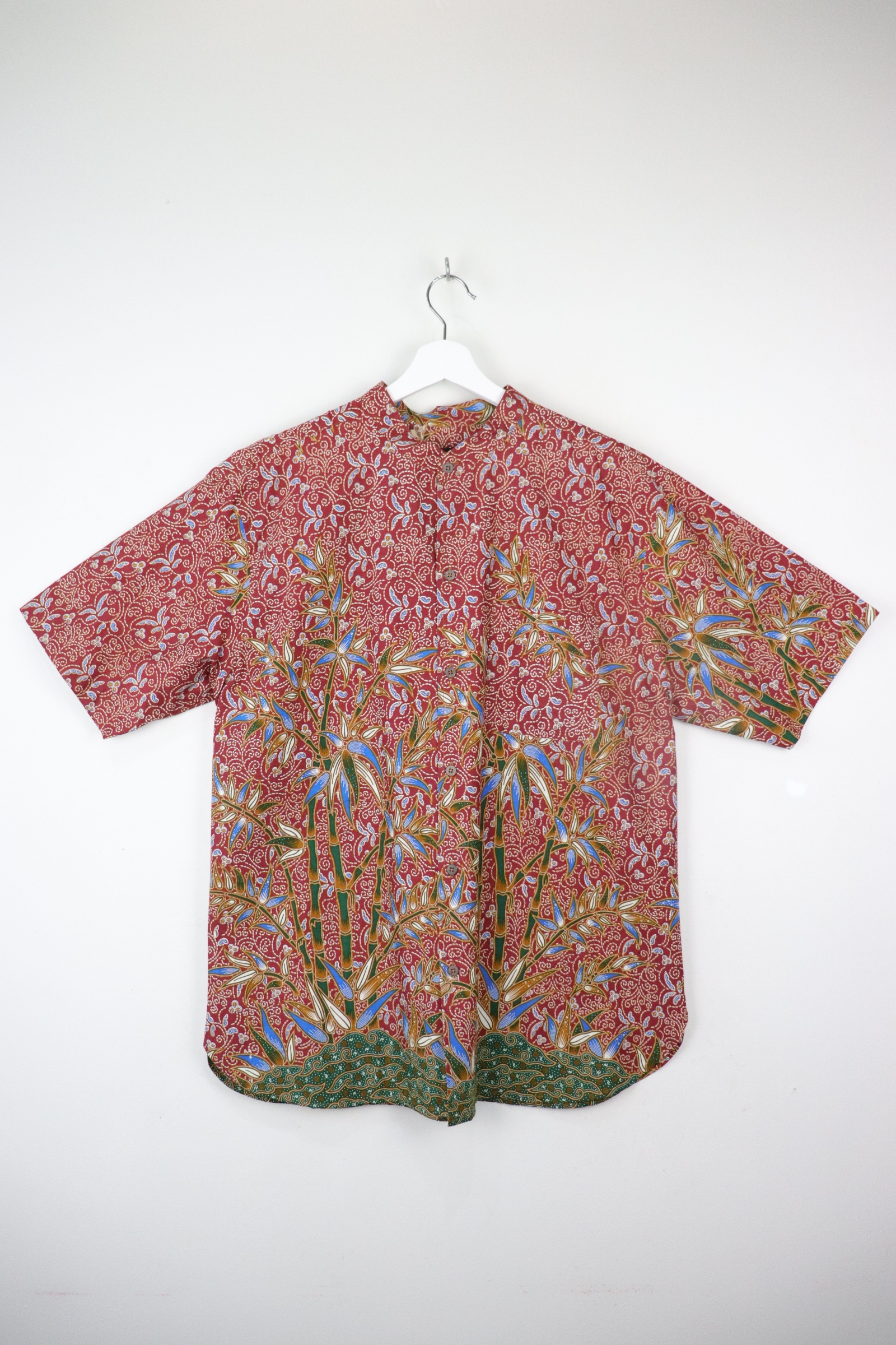 KANOEMEN Stand Collar Batik Shirt - Apple Tree M L XL [ New Fit ] 