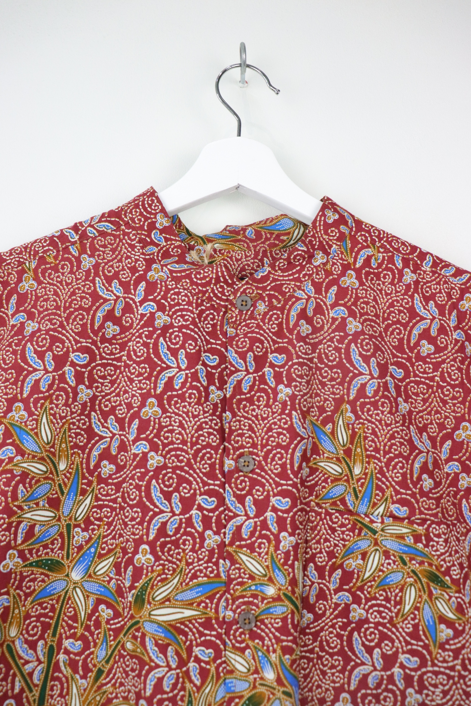 KANOEMEN Stand Collar Batik Shirt - Apple Tree M L XL [ New Fit ] 