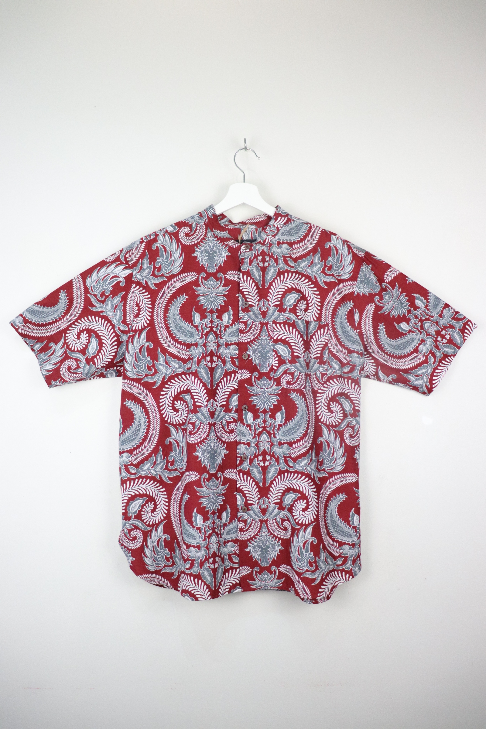 KANOEMEN Stand Collar Batik Shirt - Apple Crisp XL [ New Fit ] 