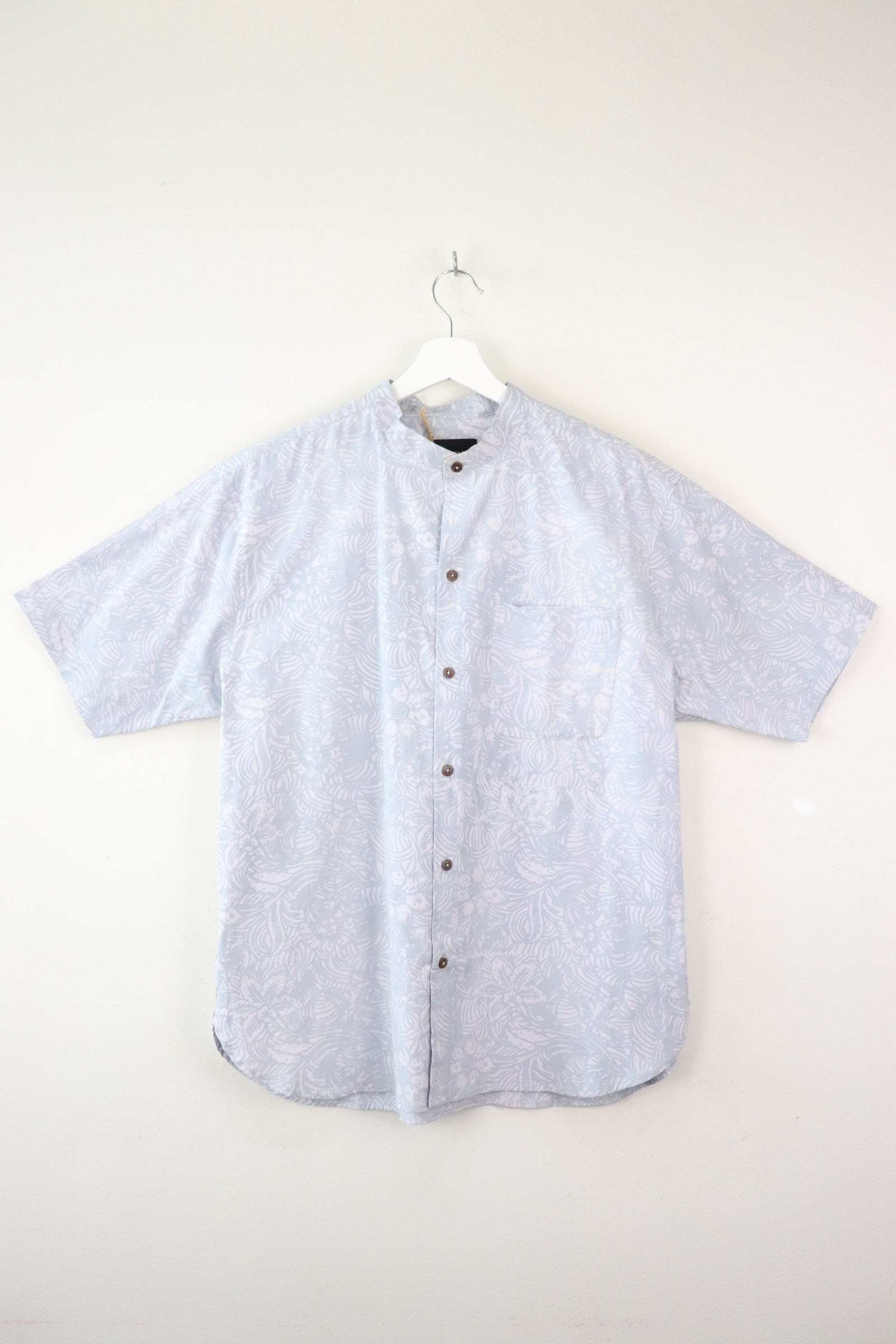KANOEMEN HM Stand Collar Batik Shirt - Milky Cloud L [ New Fit ] 