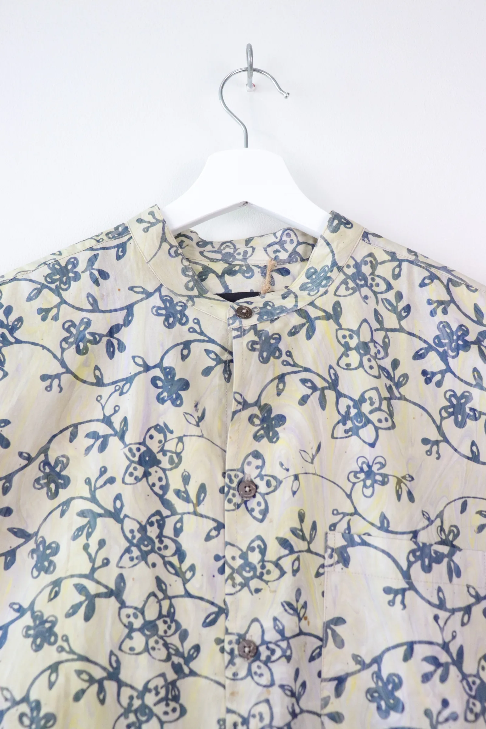 KANOEMEN HM Stand Collar Batik Shirt - Neptune Cloud L [ New Fit ] 
