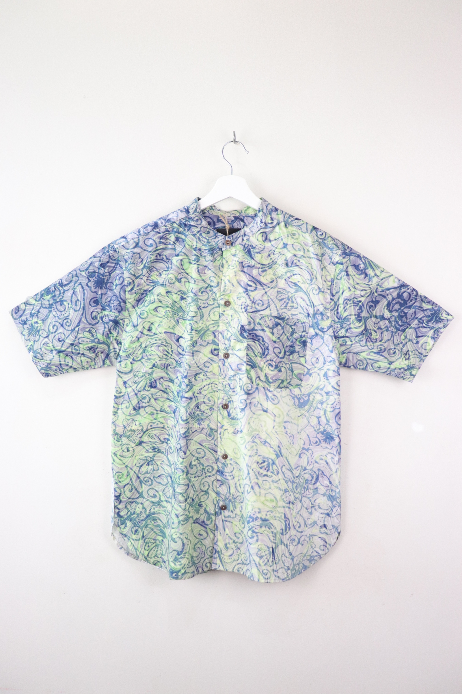KANOEMEN HM Stand Collar Batik Shirt - Earth Hour M [ New Fit ] 