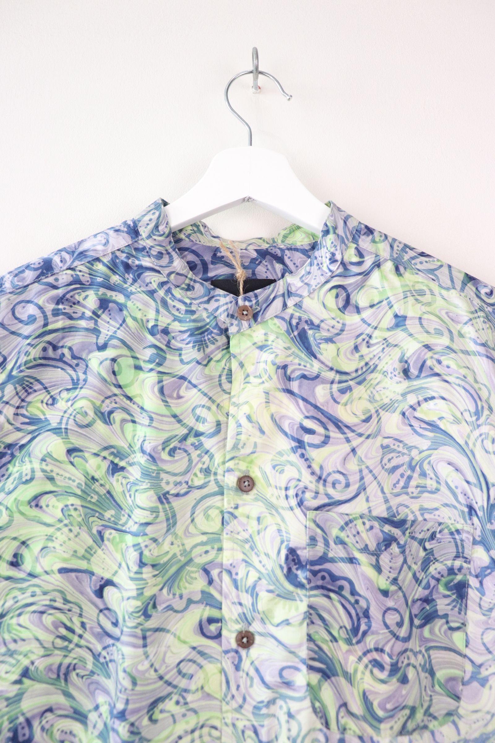 KANOEMEN HM Stand Collar Batik Shirt - Earth Hour M [ New Fit ] 