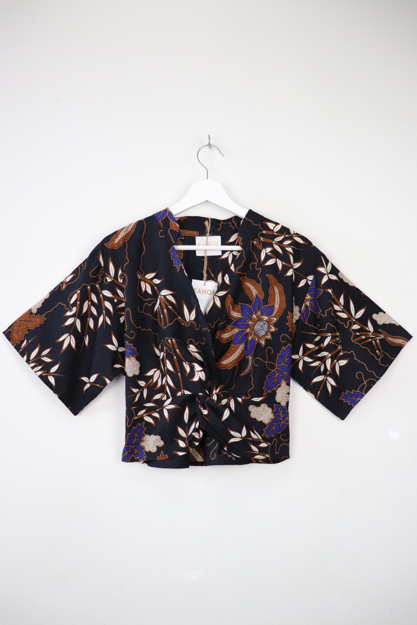 Twisted Front Mandarin Top - Saffron Dusk